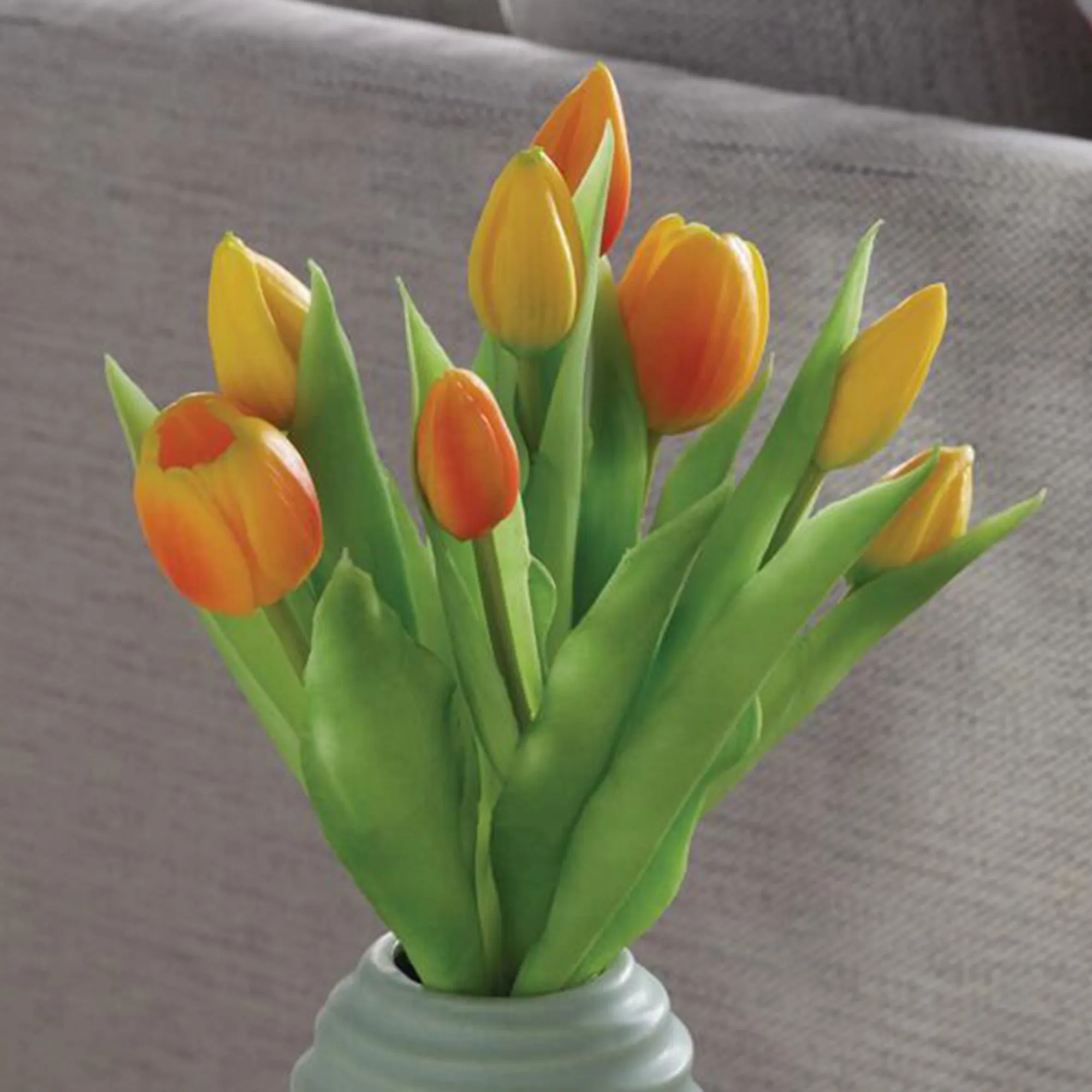 Acheter Lot de 14 tulipes "jaune &amp; orange"  dans la boutique en ligne de Frank Flechtwaren pour Pâques colorée