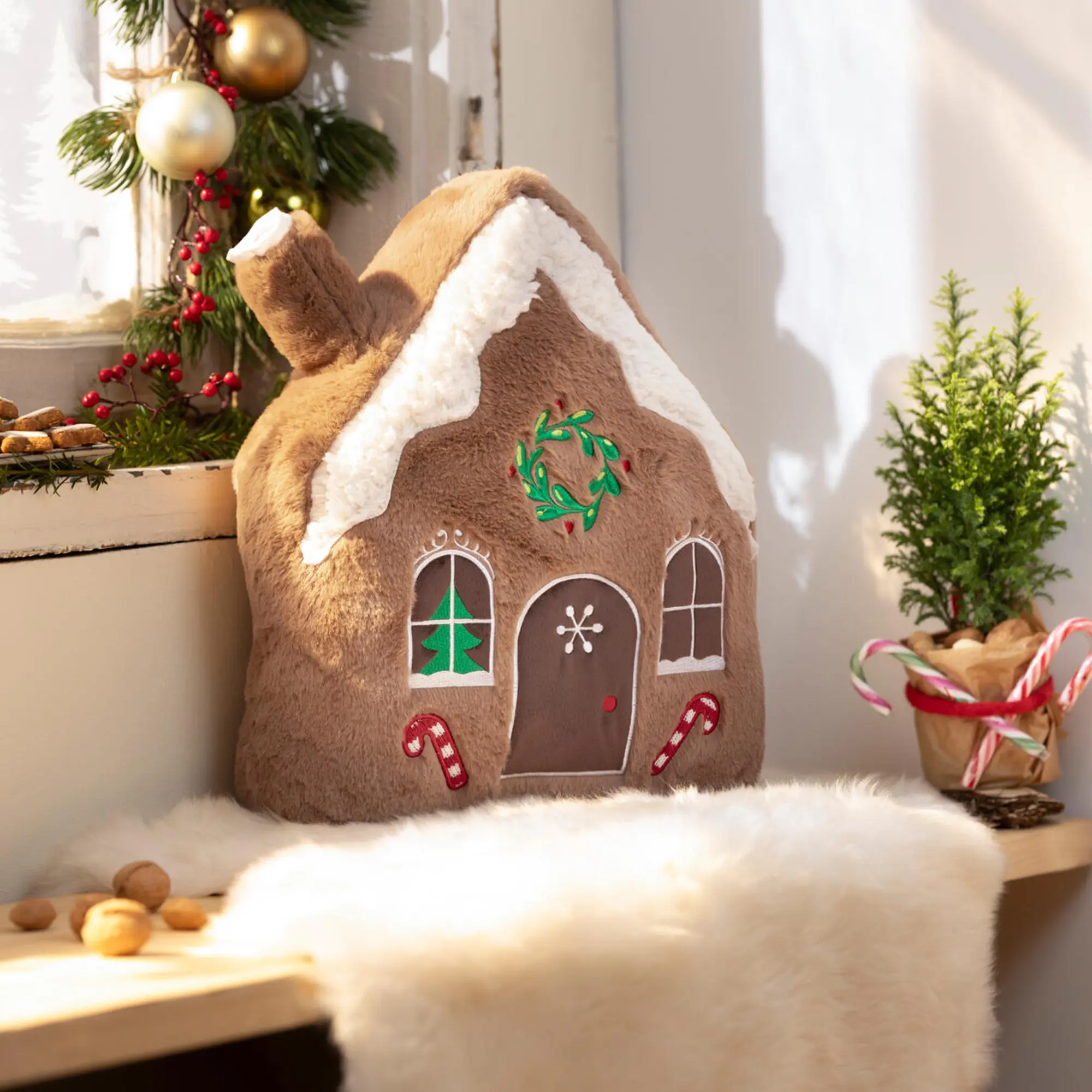 Acheter Coussin décoratif « Maison en pain d'épices »  dans la boutique en ligne de Frank Flechtwaren
