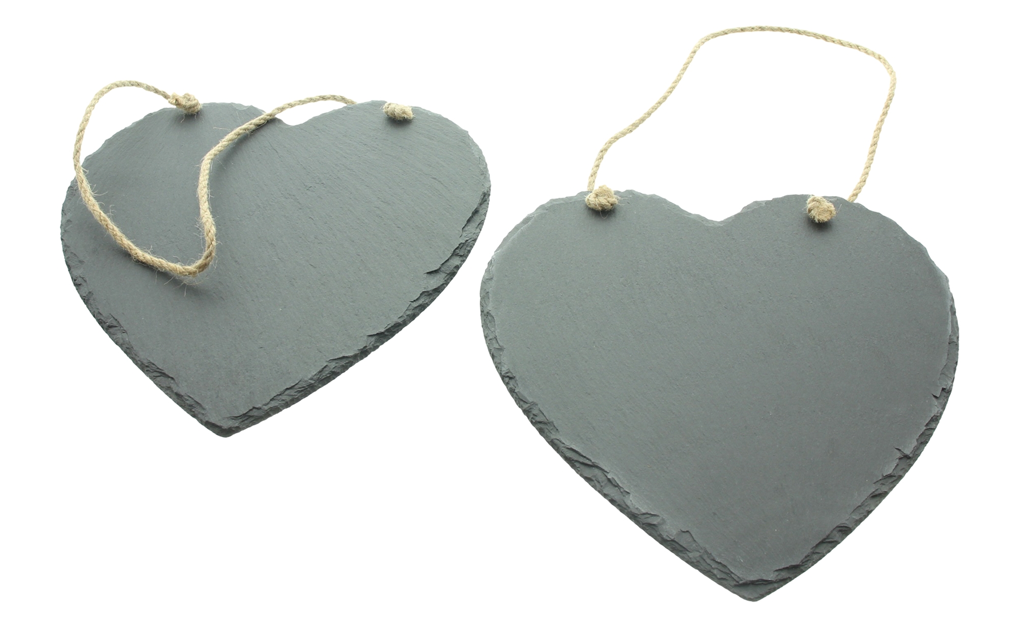 Acheter Lot de 2 suspensions coeur "ardoise"  dans la boutique en ligne de Frank Flechtwaren pour Nouvel arrivage