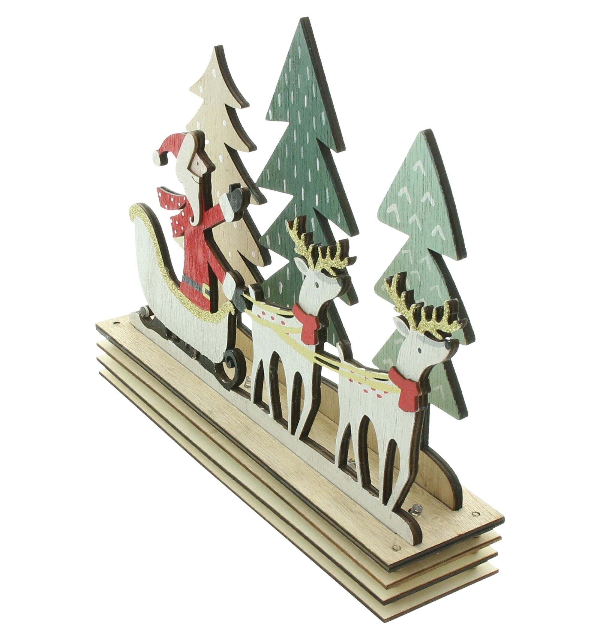 Acheter Plateau LED "Père Noël avec traineau"  dans la boutique en ligne de Frank Flechtwaren pour Noël