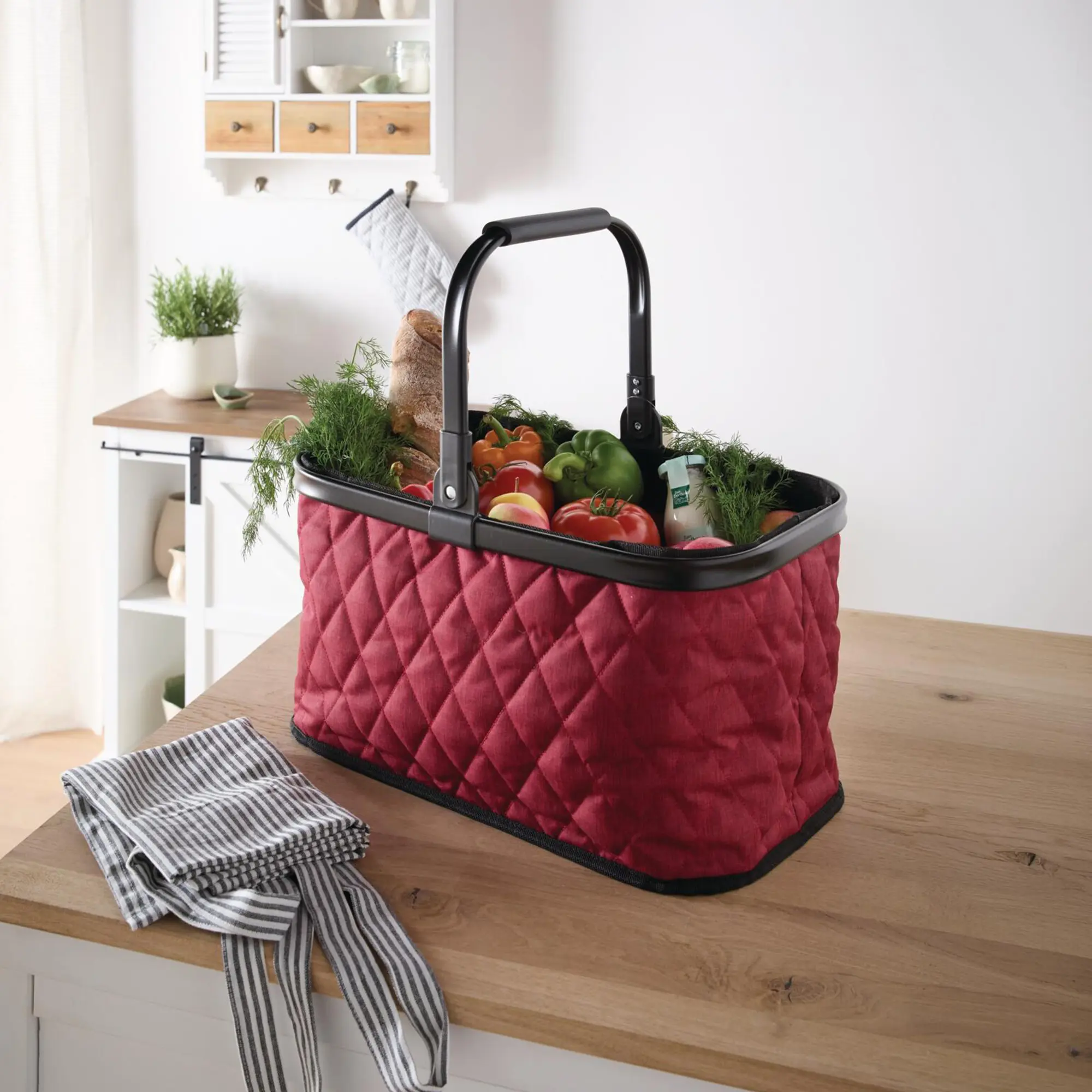 Acheter Panier à provisions « Quilted Red » dans la boutique en ligne de Frank Flechtwaren