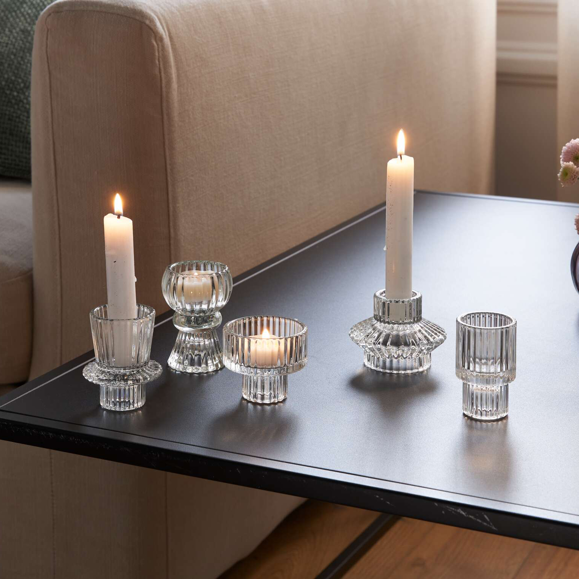 Acheter Lot de 5 bougeoirs "Classical"  dans la boutique en ligne de Frank Flechtwaren