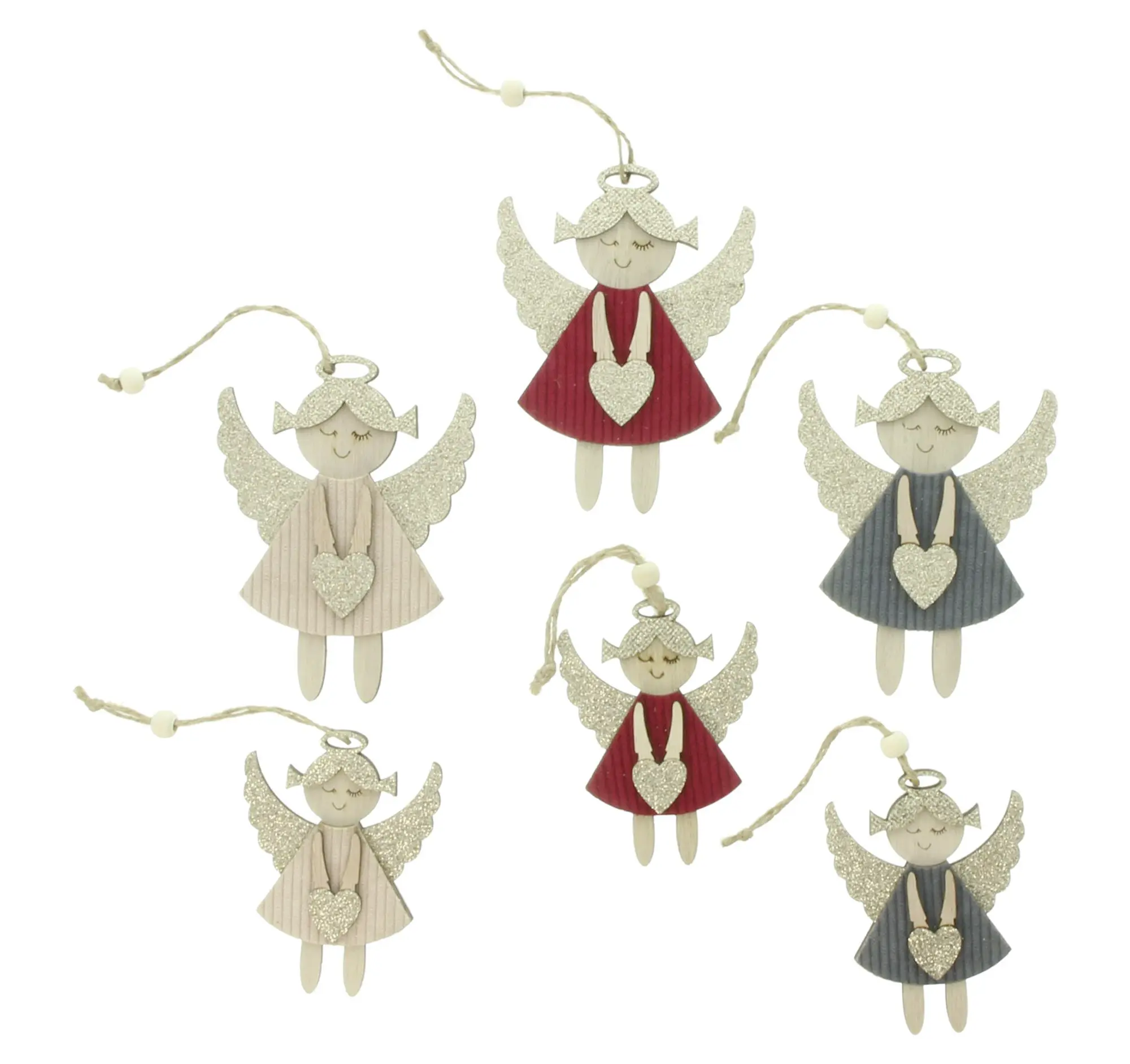 Acheter Lot de 6 suspensions "ange"  dans la boutique en ligne de Frank Flechtwaren pour Décorations pour sapins de Noël