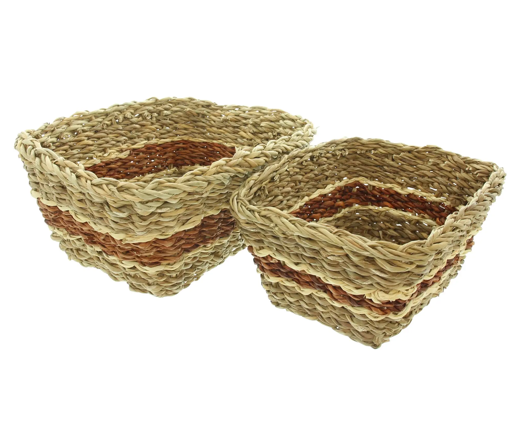 Acheter Panier de rangement « Brown Stripes », lot de 2 dans la boutique en ligne de Frank Flechtwaren pour Tons naturels