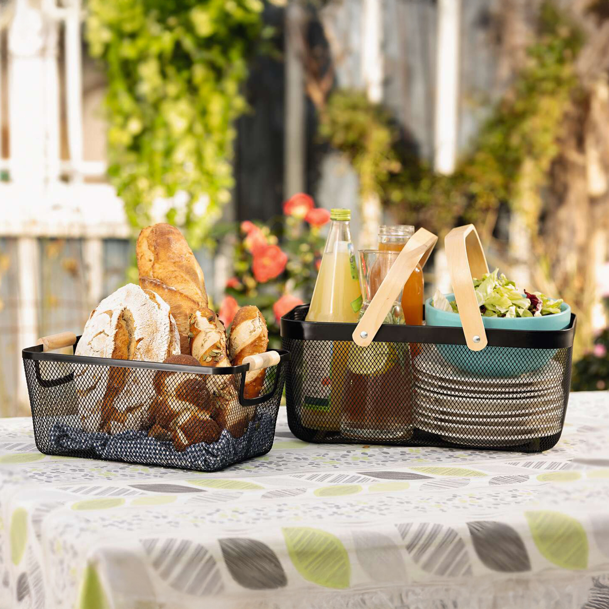 Acheter Panier métallique "anses bambou"  dans la boutique en ligne de Frank Flechtwaren