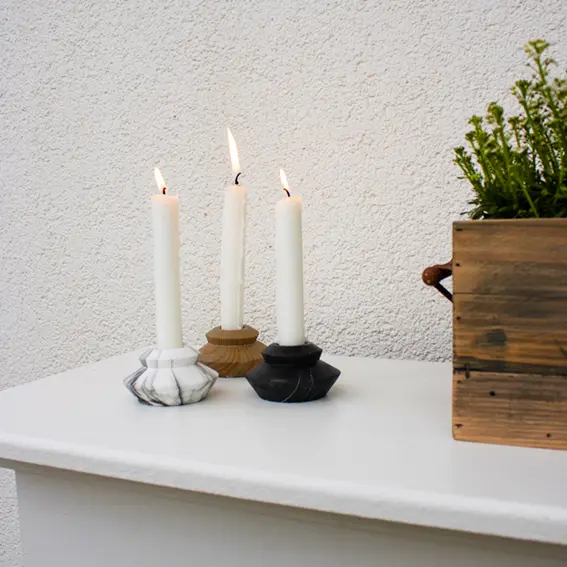 Lot de bougeoirs – Décoration de table moderne pour la terrasse ou le salon