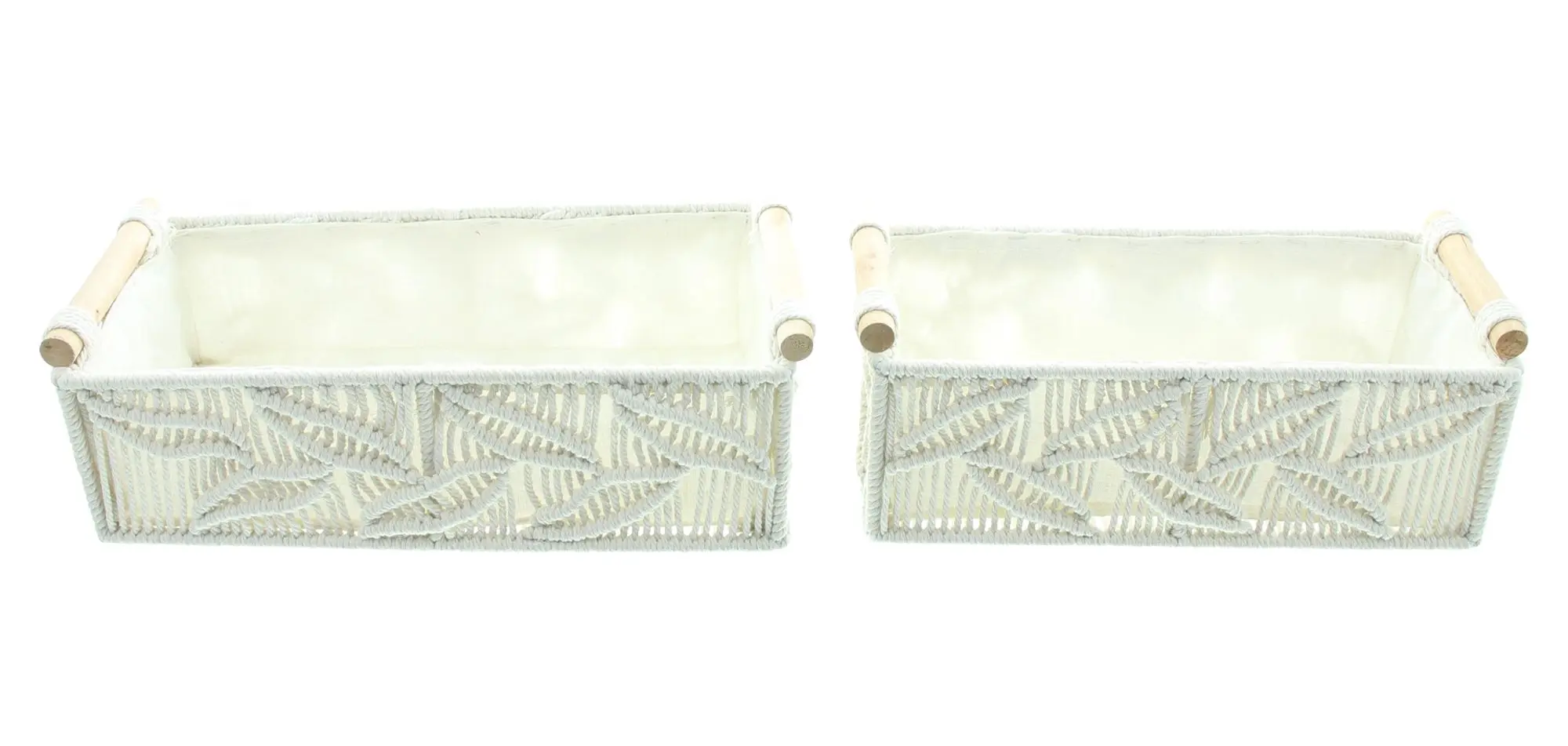 Acheter Lot de 2 paniers textile "structure feuilles" dans la boutique en ligne de Frank Flechtwaren pour Paniers de remplissage & universels Acheter Lot de 2 paniers textile "structure feuilles" dans la boutique en ligne de Frank Flechtwaren pour Paniers de remplissage & universels