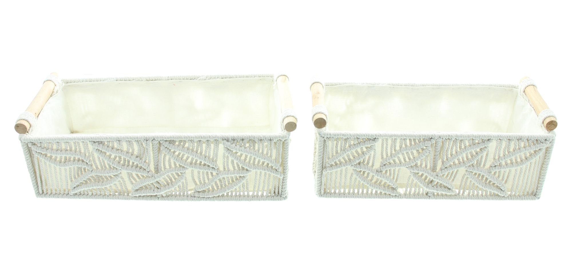 Acheter Lot de 2 paniers textile "structure feuilles" dans la boutique en ligne de Frank Flechtwaren pour Paniers de remplissage & universels Acheter Lot de 2 paniers textile "structure feuilles" dans la boutique en ligne de Frank Flechtwaren pour Paniers de remplissage & universels