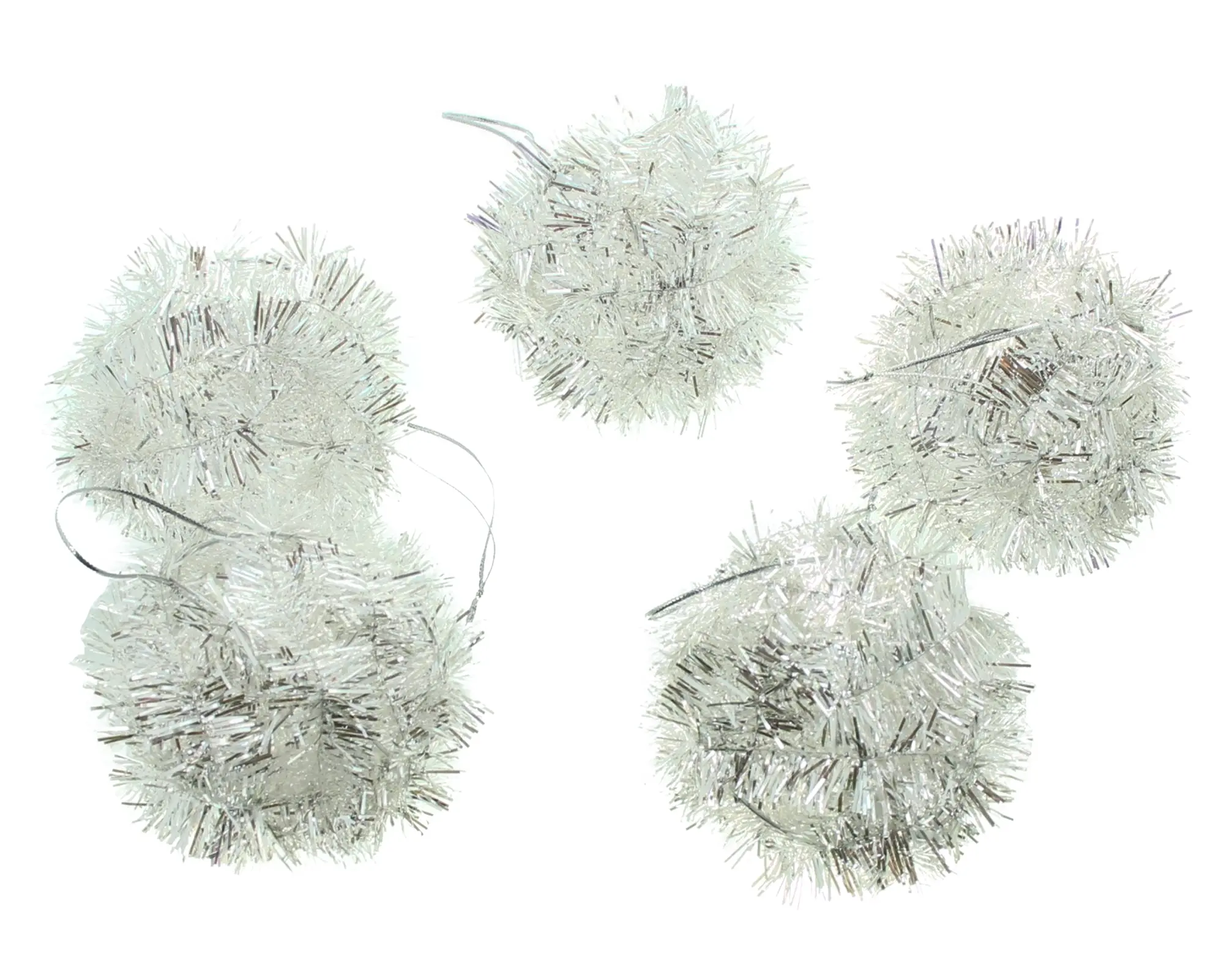 Acheter Lot de 5 boules "scintillement argenté"  dans la boutique en ligne de Frank Flechtwaren pour Baumschmuck