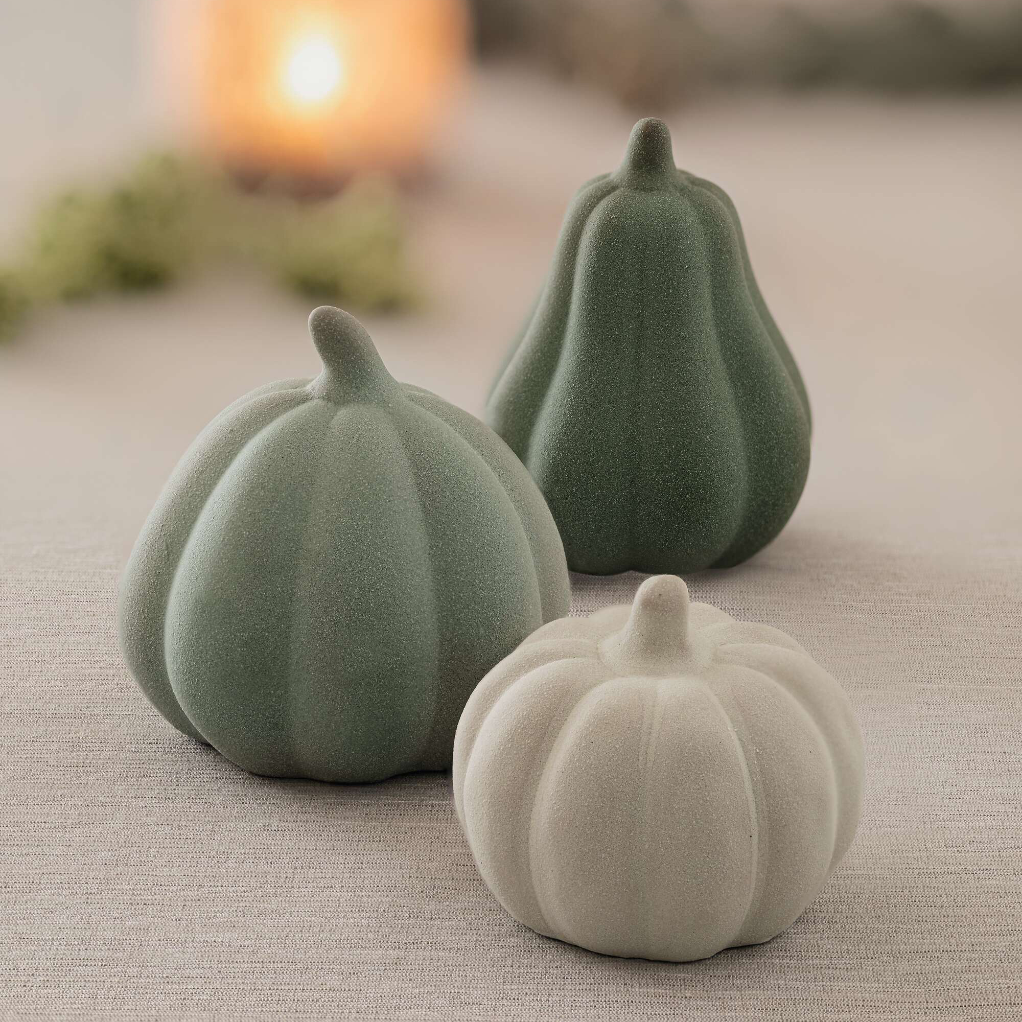 Acheter Lot de 3 citrouilles "Green Shades"  dans la boutique en ligne de Frank Flechtwaren