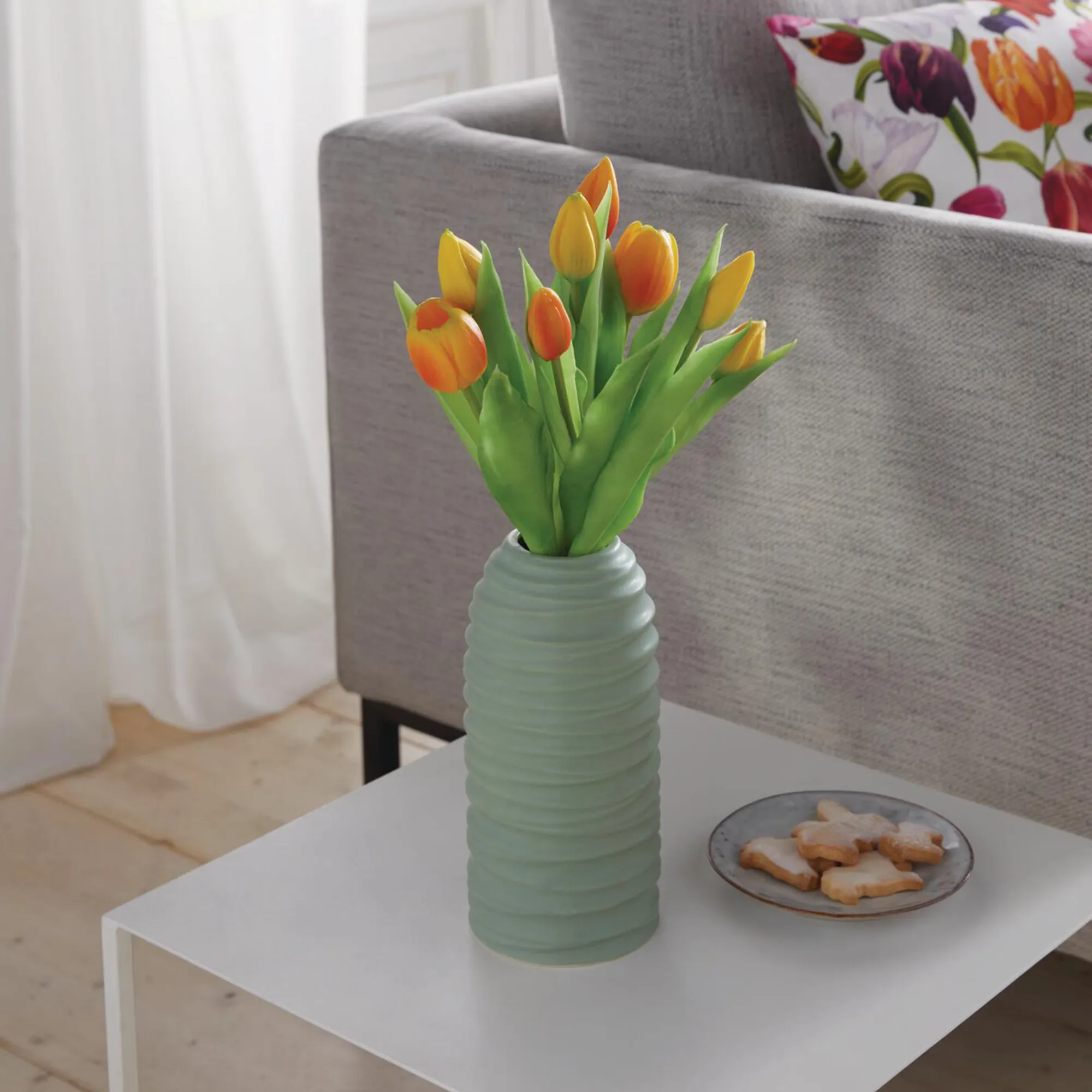 Acheter Lot de 14 tulipes "jaune &amp; orange"  dans la boutique en ligne de Frank Flechtwaren pour Pâques colorée