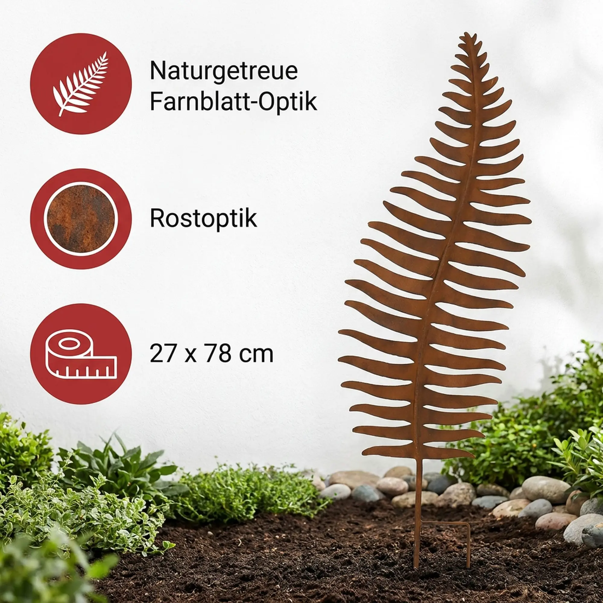 Acheter Pic de jardin "feuille de fougère"  dans la boutique en ligne de Frank Flechtwaren pour Promenade en forêt