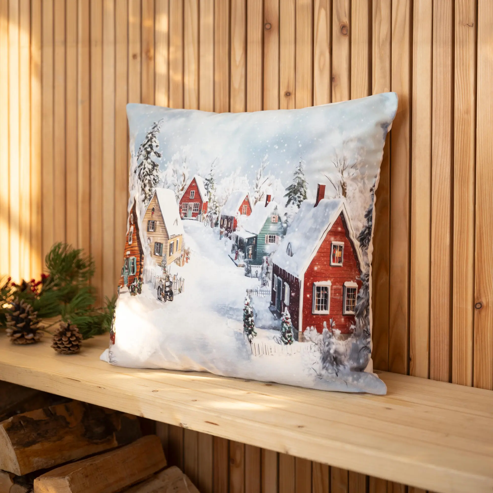 Acheter Housse de coussin « Winterdorf »  dans la boutique en ligne de Frank Flechtwaren