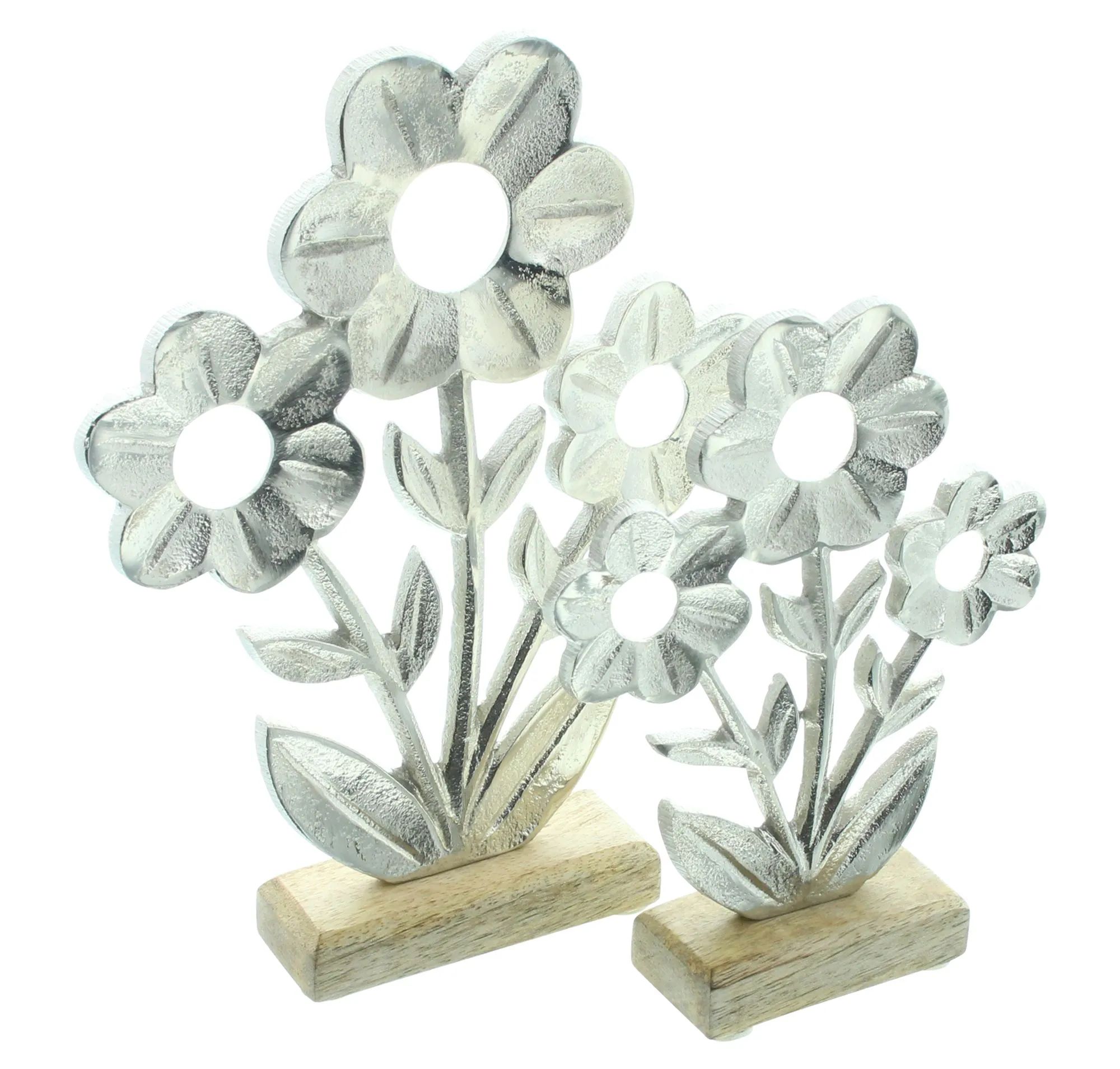 Acheter Lot de 2 fleurs "argent"  dans la boutique en ligne de Frank Flechtwaren pour Argent et or