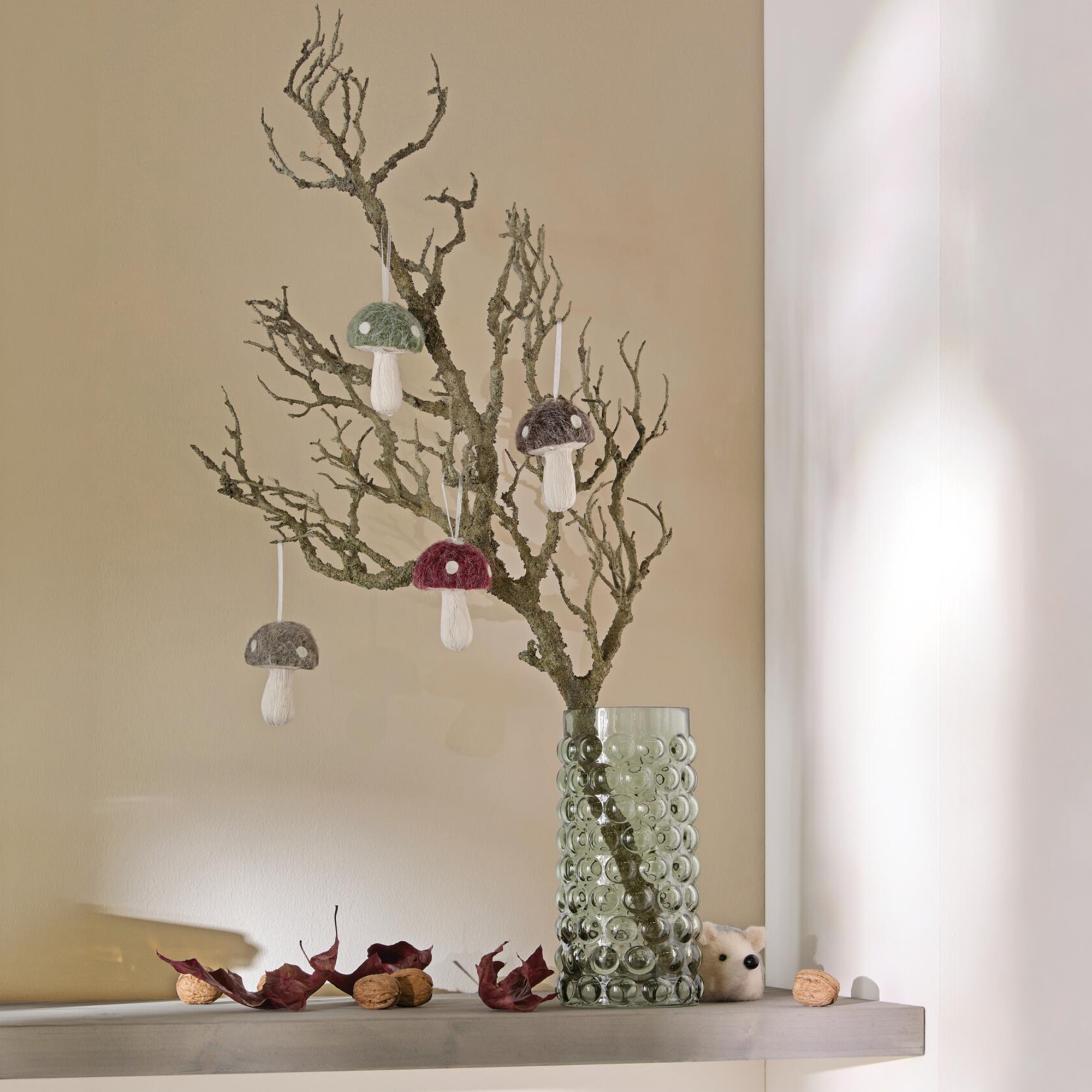 Acheter Suspensions décoratives « Petits champignons », lot de 4 dans la boutique en ligne de Frank Flechtwaren pour Décorations à suspendre