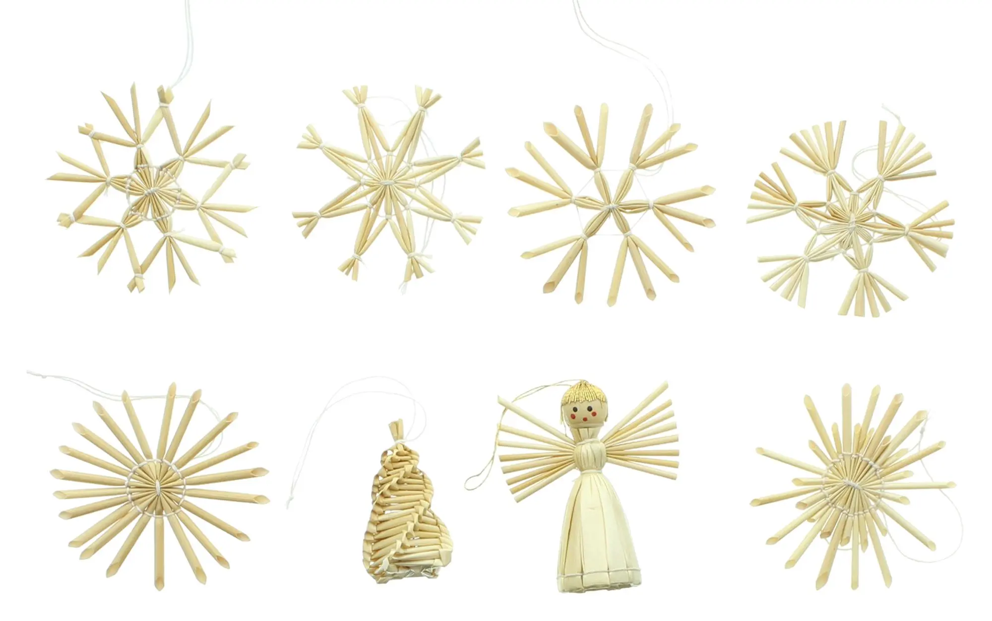 Acheter Lot de 60 déco en paille "tradition"  dans la boutique en ligne de Frank Flechtwaren pour Décorations pour sapins de Noël