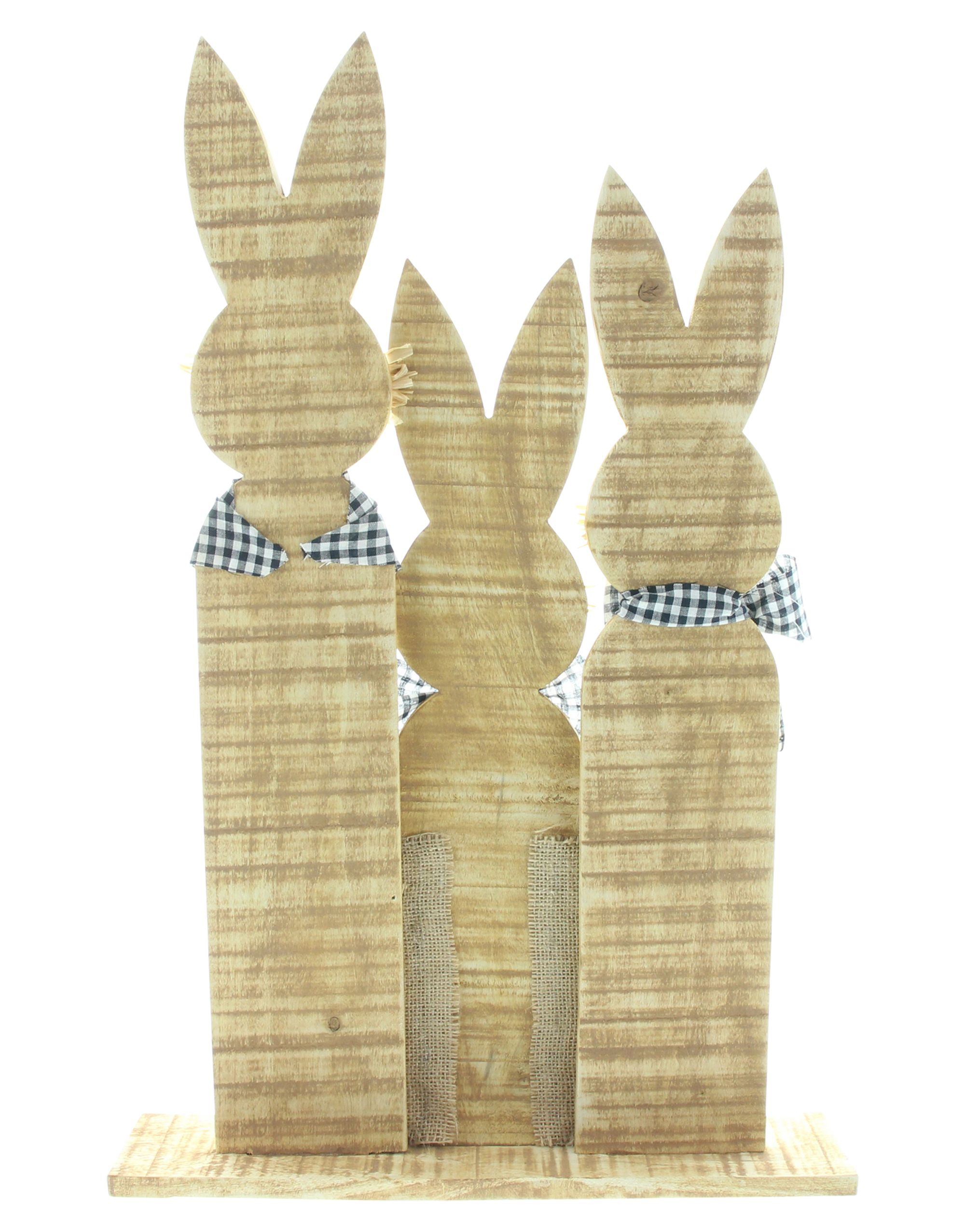 Acheter Trio de lapins "look carreaux"  dans la boutique en ligne de Frank Flechtwaren pour Lapin &amp; co