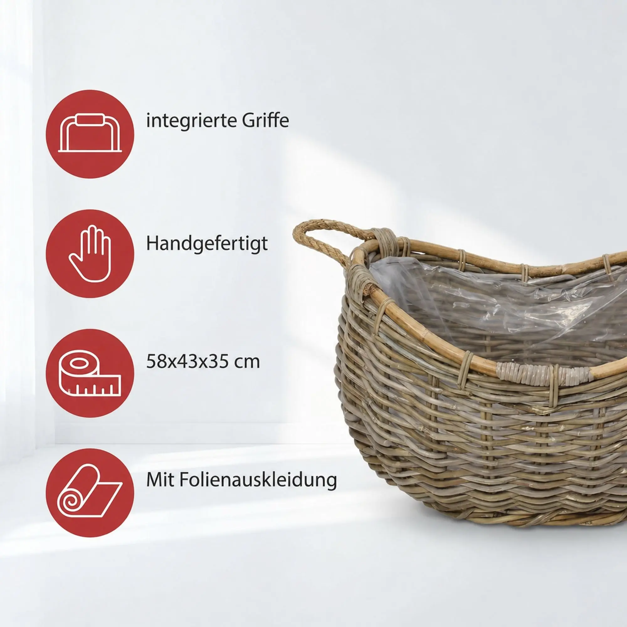 Acheter Grande jardinière "rotin"  dans la boutique en ligne de Frank Flechtwaren pour Jardinières en rotin