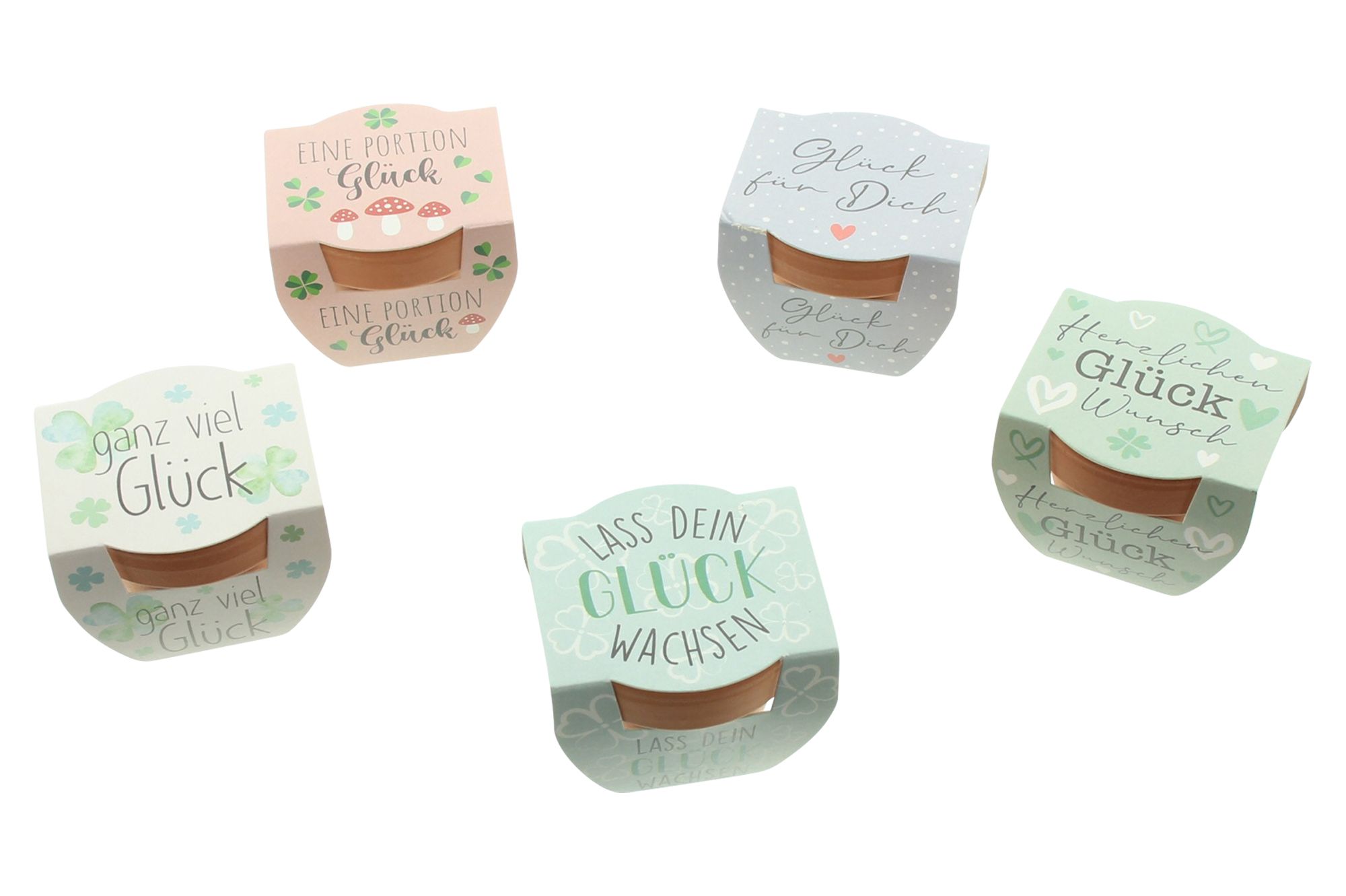 Acheter Lot de 2 minipot "trèfle porte-bonheur"  dans la boutique en ligne de Frank Flechtwaren pour Décoration