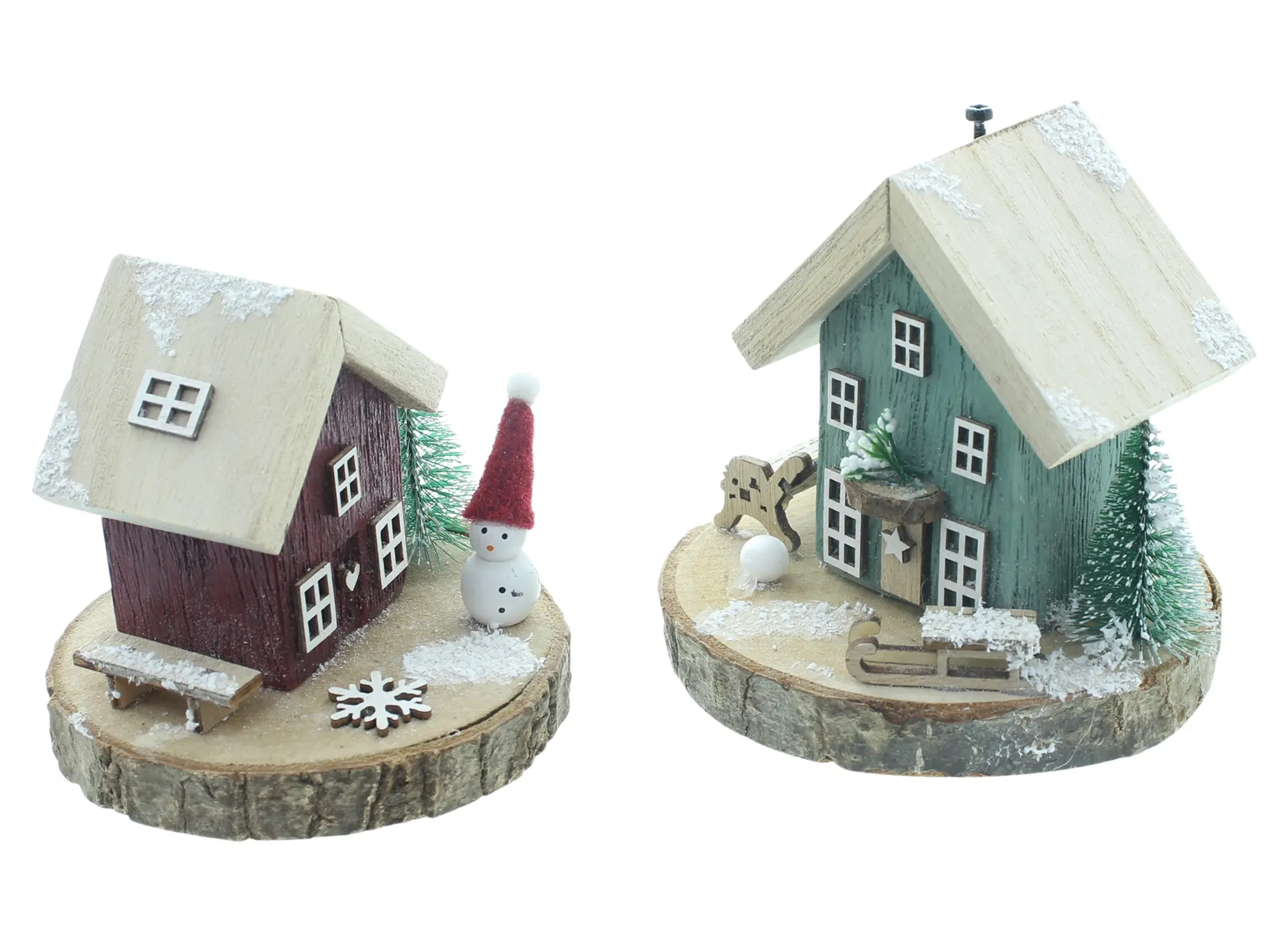 Acheter Lot de 2 maisons décoratives "hiver"  dans la boutique en ligne de Frank Flechtwaren pour Nouvel arrivage