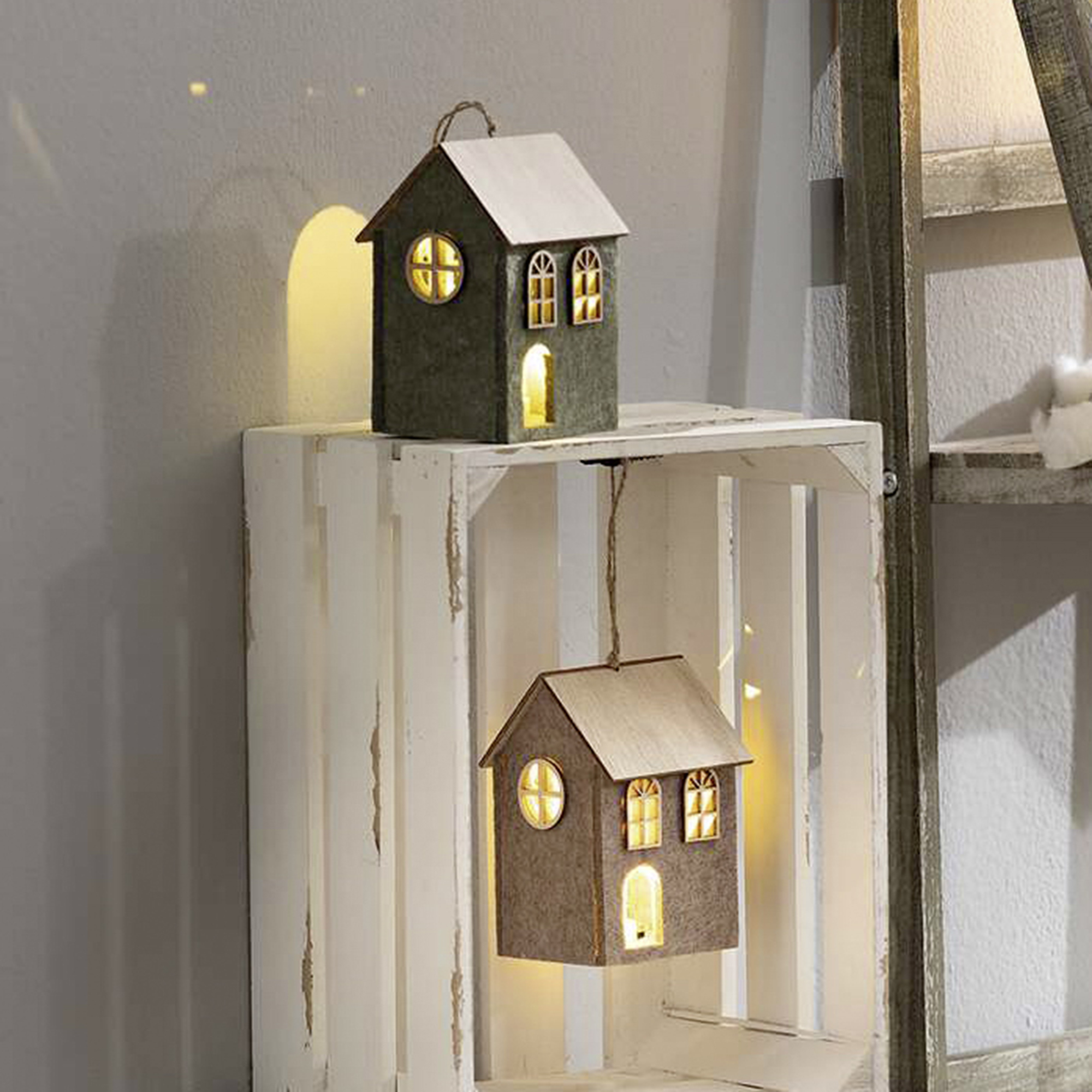 Acheter Lot de 2 suspensions LED "maison"  dans la boutique en ligne de Frank Flechtwaren