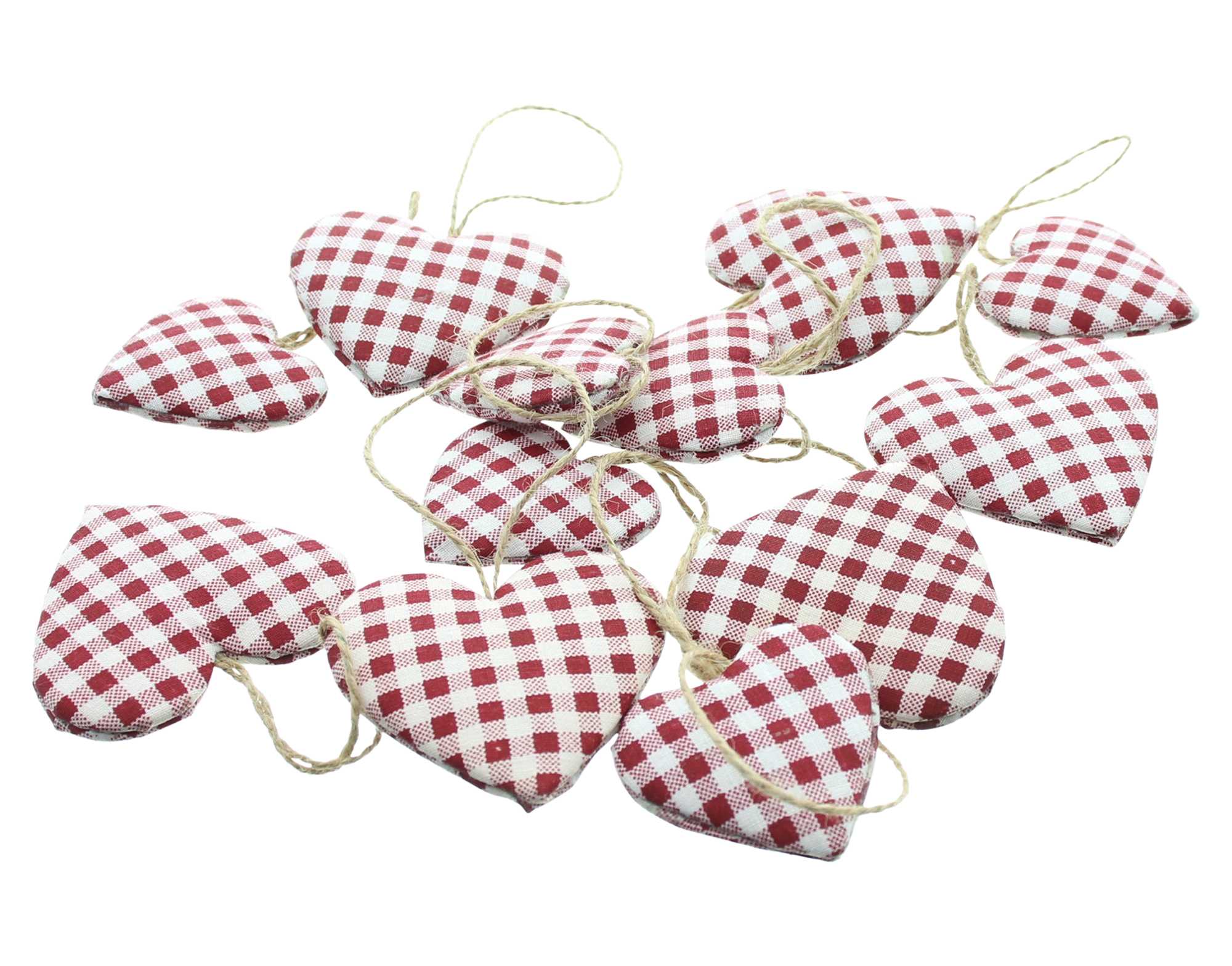 Acheter Lot de 12 pendentifs coeur « à carreaux »  dans la boutique en ligne de Frank Flechtwaren pour Suspensions décoratives
