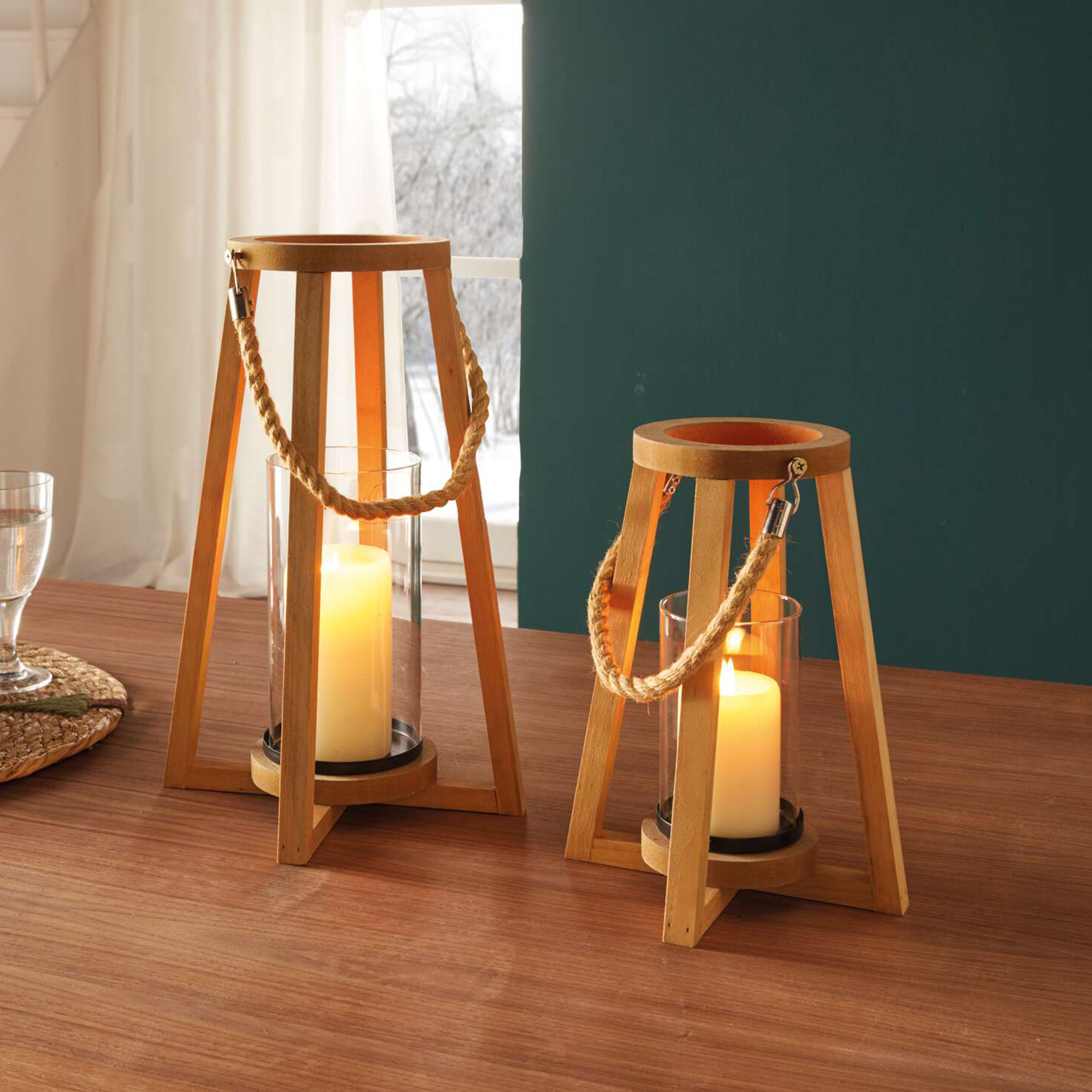 Acheter Lot de 2 lanternes "conique"  dans la boutique en ligne de Frank Flechtwaren