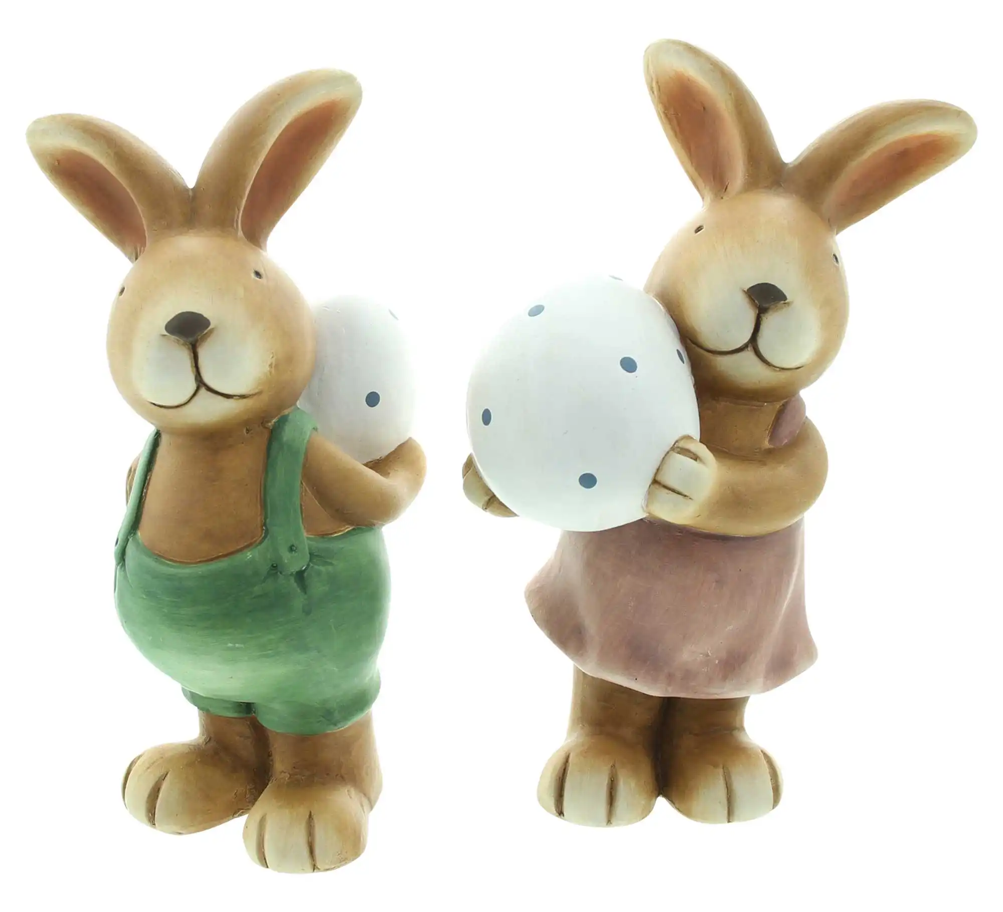 Acheter Lot de 2 figurines "lapin avec oeuf"  dans la boutique en ligne de Frank Flechtwaren pour Pâques