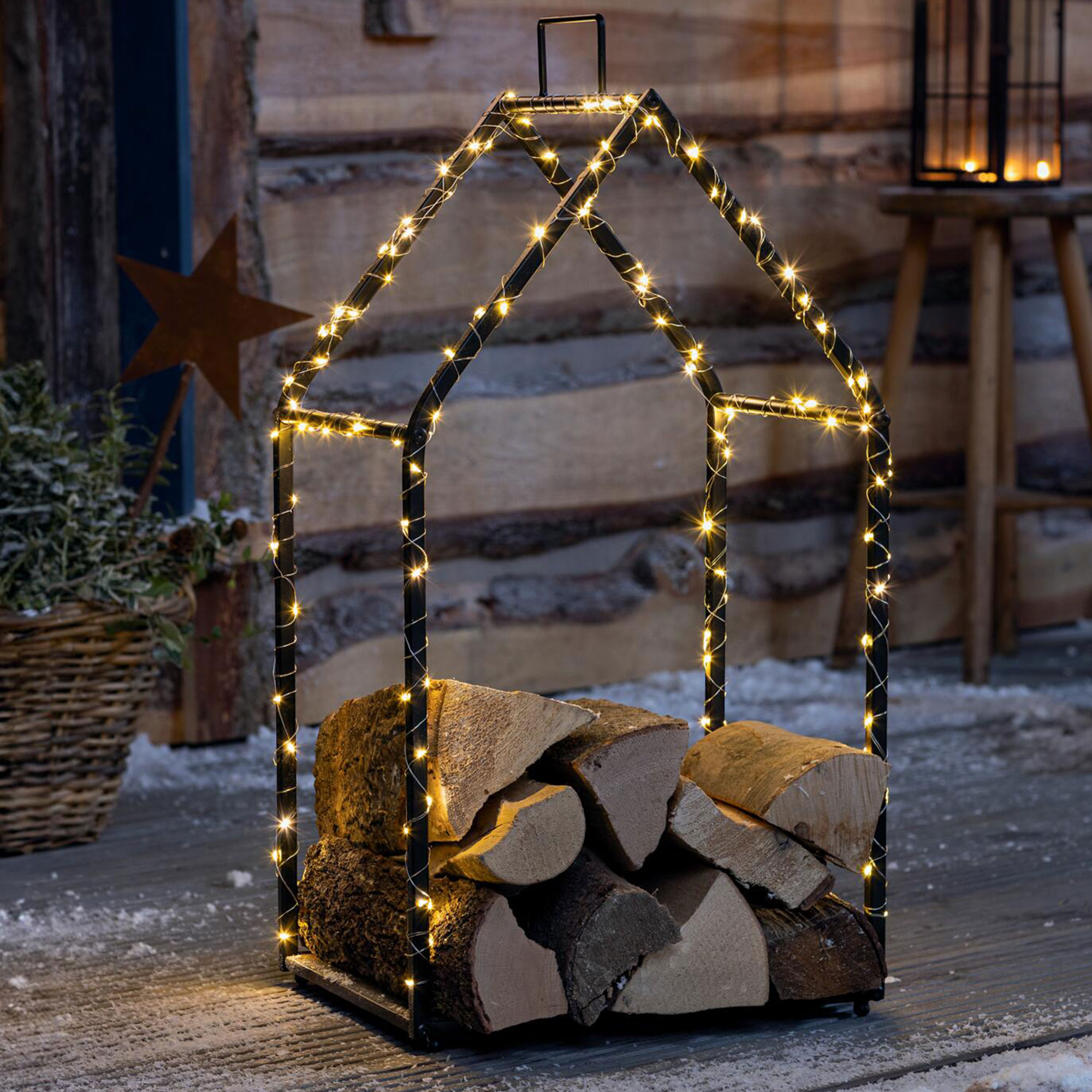 Acheter Support pour bois de cheminée "maison"  dans la boutique en ligne de Frank Flechtwaren