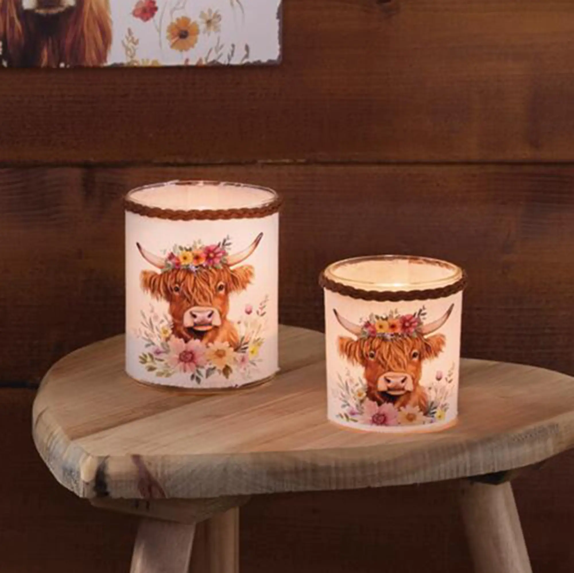 Acheter Lot de 2 luminions "taureau couronne de fleurs"  dans la boutique en ligne de Frank Flechtwaren