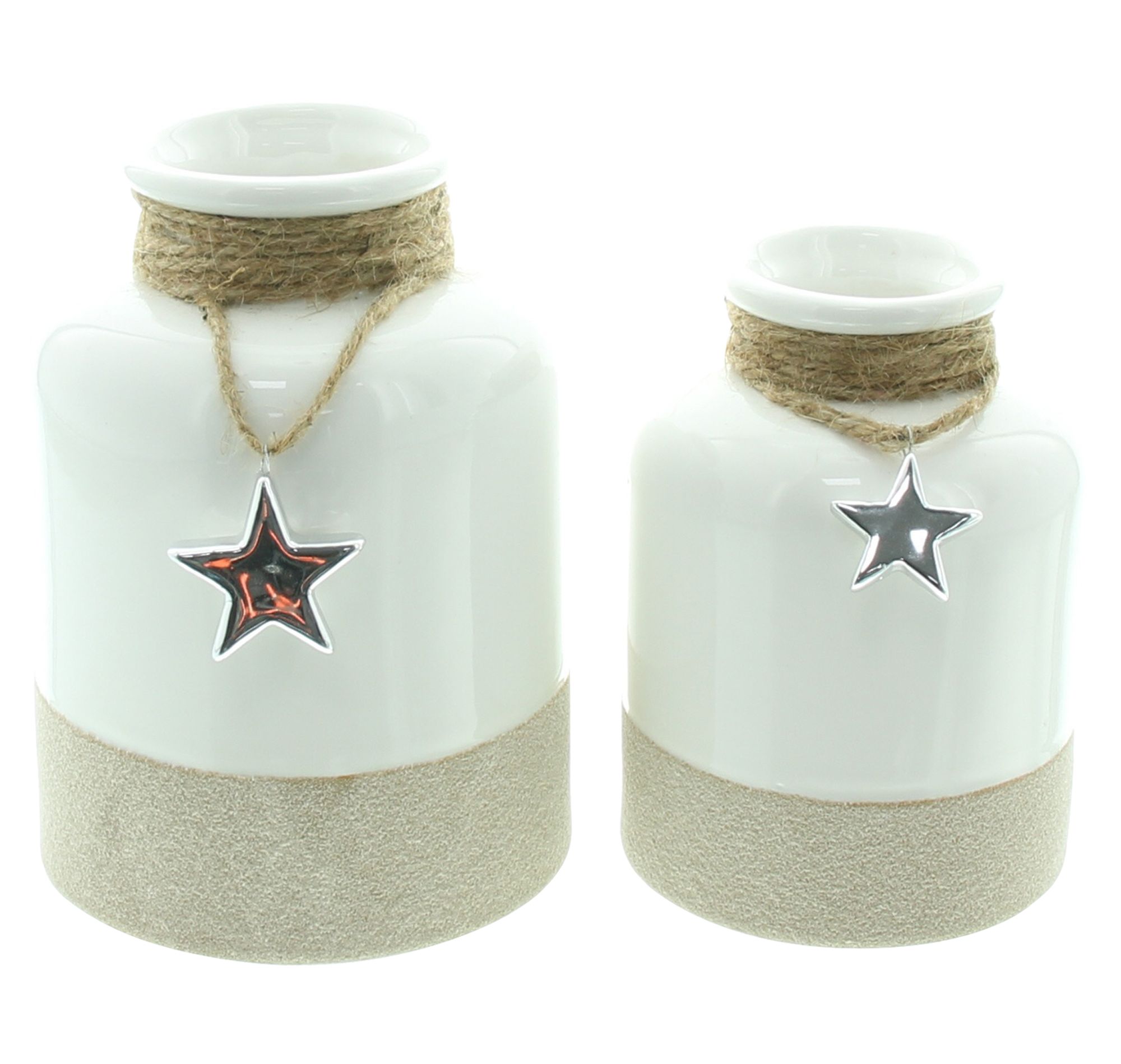 Acheter Lot de 2 vases décoratifs "étoile argentée"  dans la boutique en ligne de Frank Flechtwaren pour Figurines