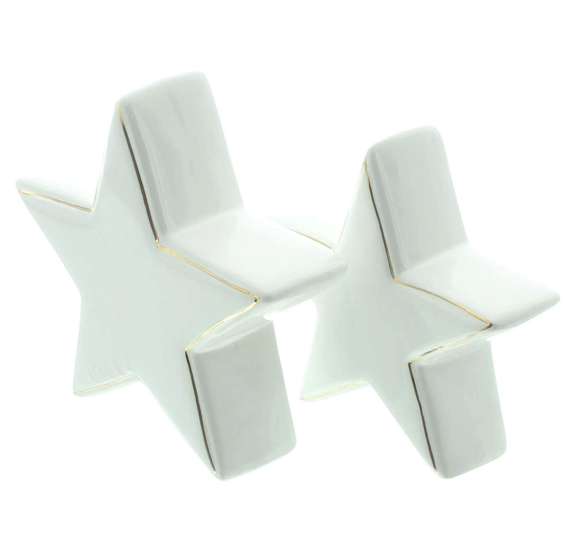 Acheter Lot de 2 étoiles "bord doré"  dans la boutique en ligne de Frank Flechtwaren pour Étoiles