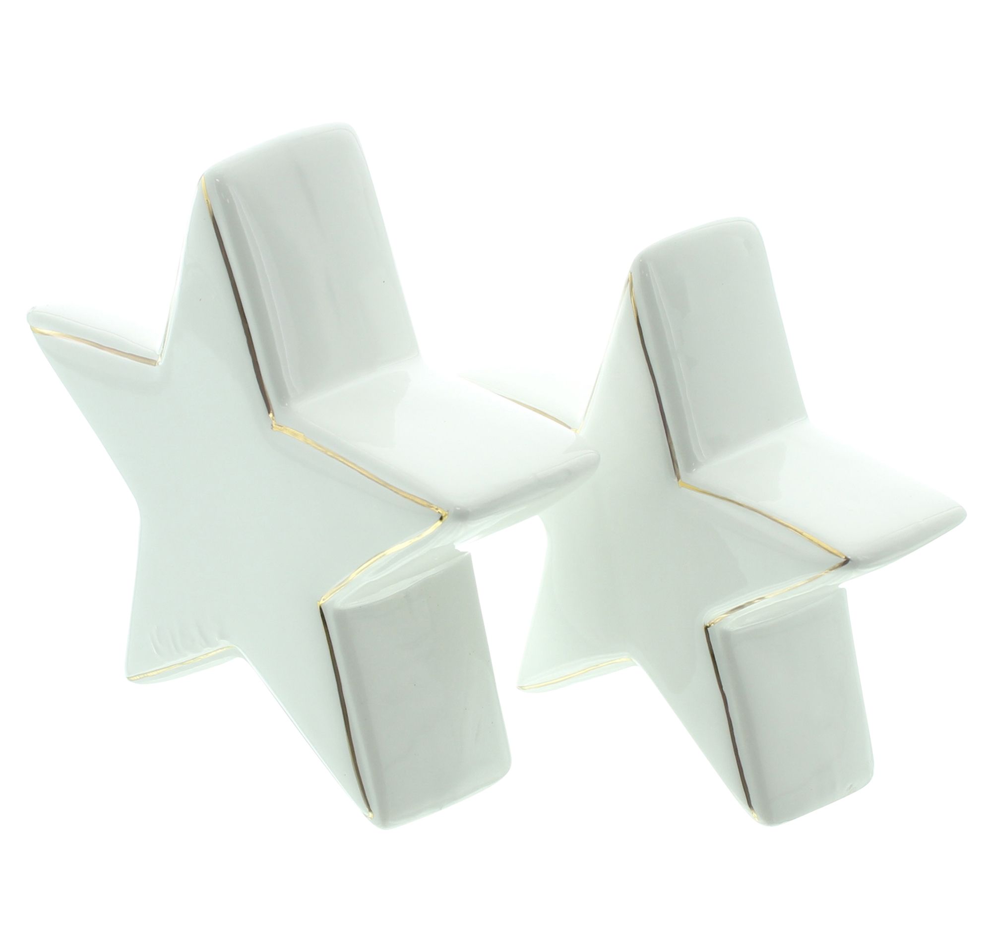 Acheter Lot de 2 étoiles "bord doré"  dans la boutique en ligne de Frank Flechtwaren pour Noël