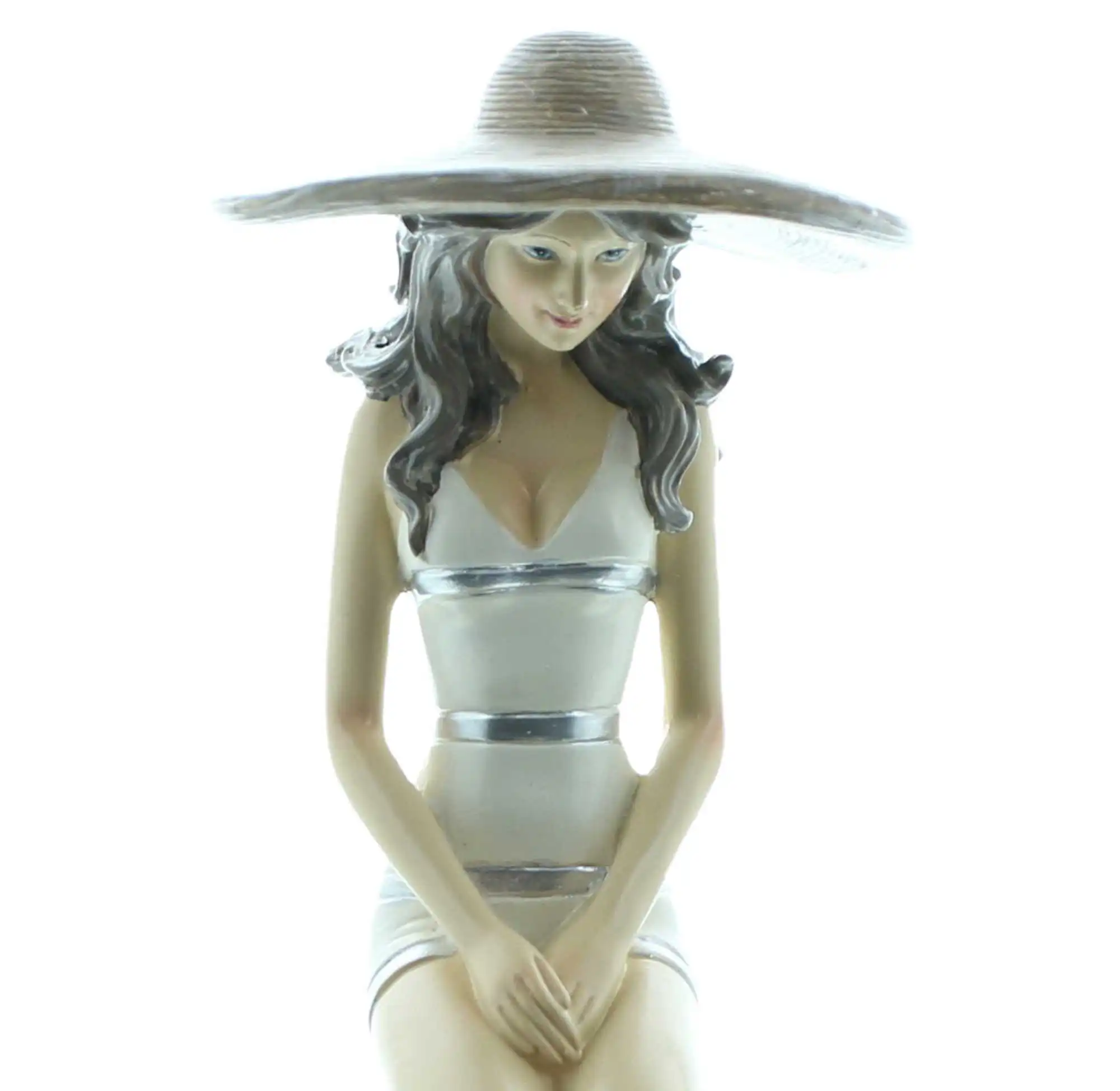Acheter Figurine "dame à la plage sur rocher"  dans la boutique en ligne de Frank Flechtwaren pour Figurines décoratives