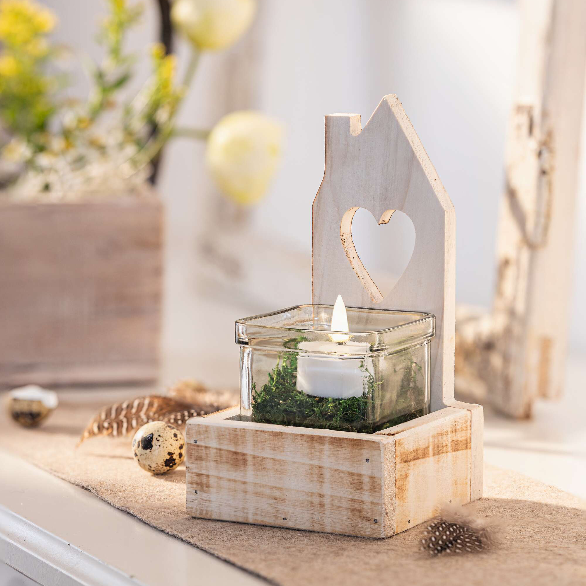 Acheter Photophore "petite maison coeur"  dans la boutique en ligne de Frank Flechtwaren