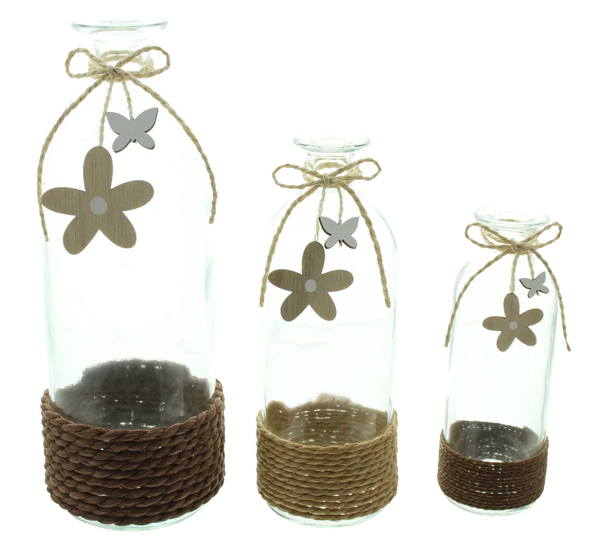 Acheter Lot de 3 vases décoratifs "fleur et papillon"  dans la boutique en ligne de Frank Flechtwaren pour Pâques