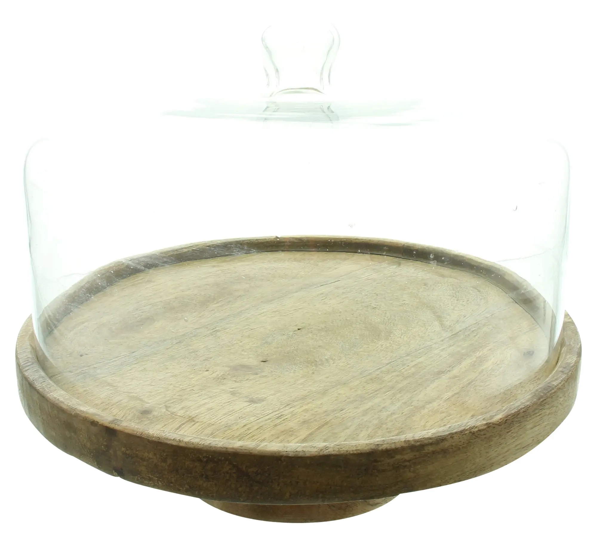 Acheter Plateau "bois de manguier" avec cloche en verre  dans la boutique en ligne de Frank Flechtwaren pour Cuisine