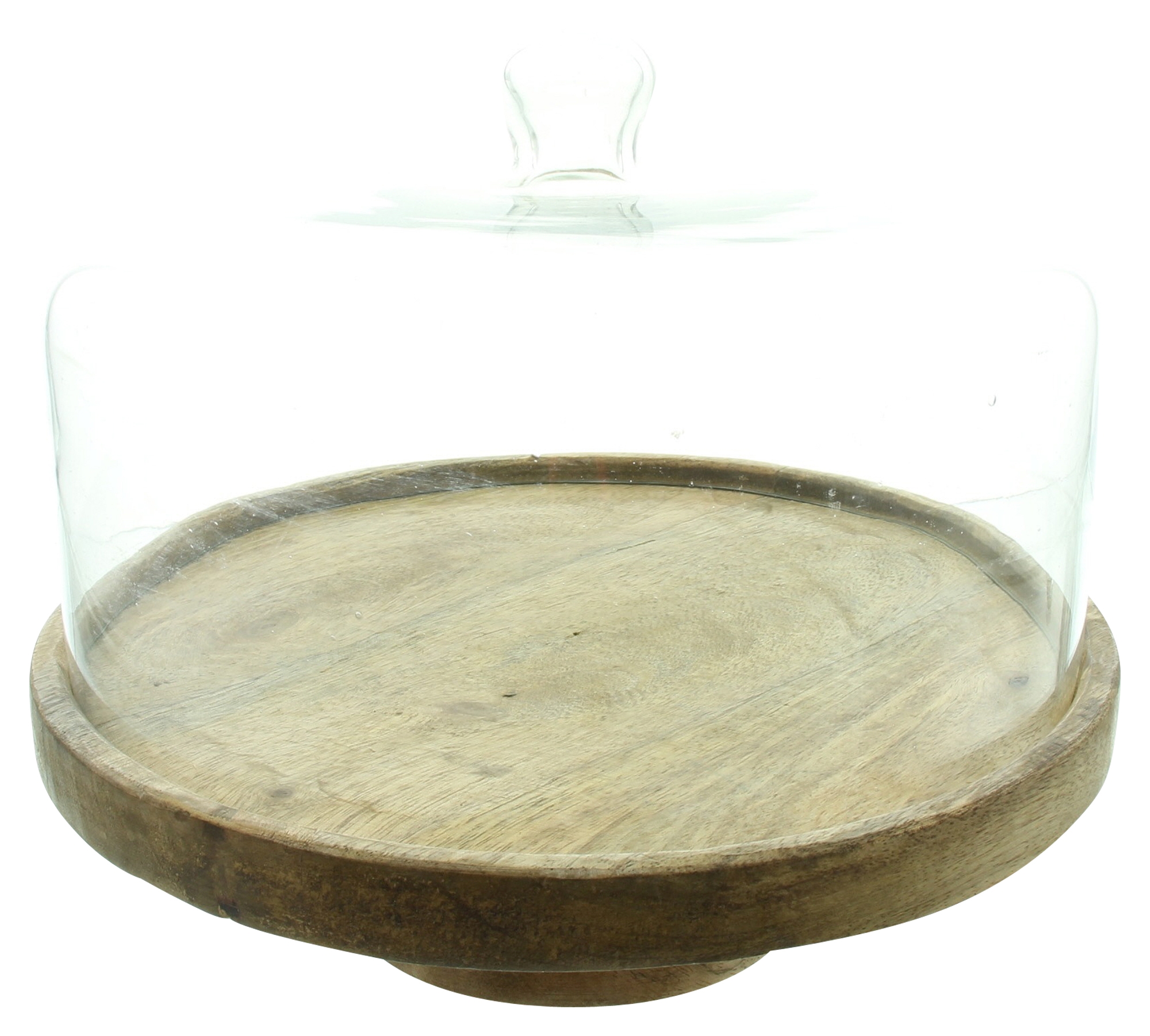 Acheter Plateau "bois de manguier" avec cloche en verre  dans la boutique en ligne de Frank Flechtwaren pour Cuisine