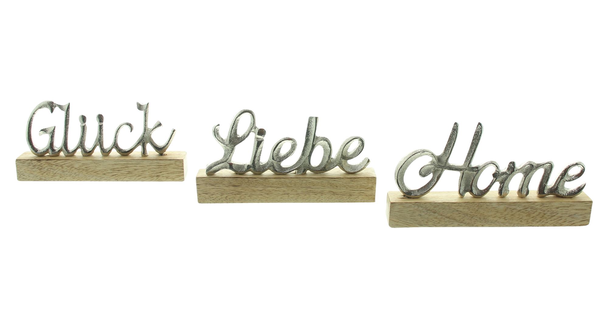 Acheter Lot de 3 lettrages "Liebe, Home &amp; Glück"  dans la boutique en ligne de Frank Flechtwaren pour Noël