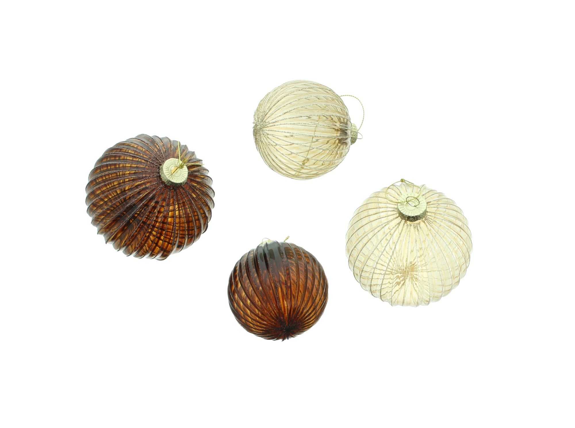 Acheter Boule « Shiny Brown », lot de 4 dans la boutique en ligne de Frank Flechtwaren pour Noël