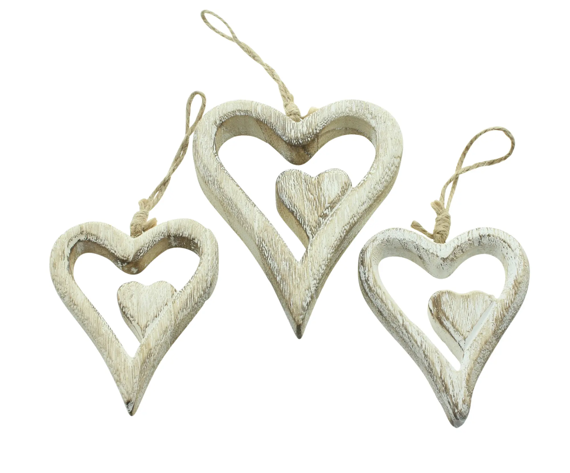 Acheter Lot de 3 suspensions "coeur"  dans la boutique en ligne de Frank Flechtwaren pour Suspensions décoratives