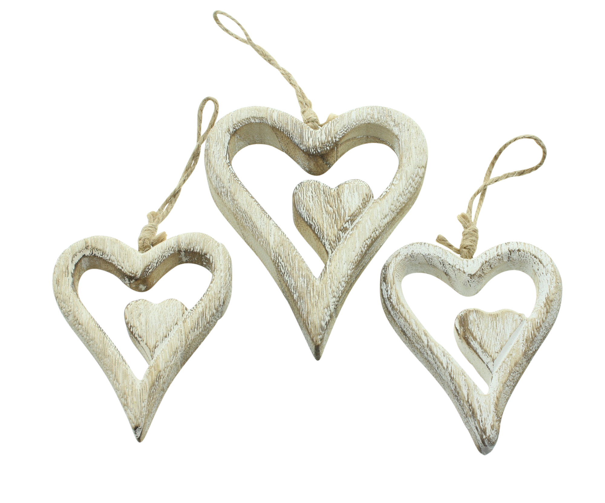 Acheter Lot de 3 suspensions "coeur"  dans la boutique en ligne de Frank Flechtwaren pour Nouvel arrivage