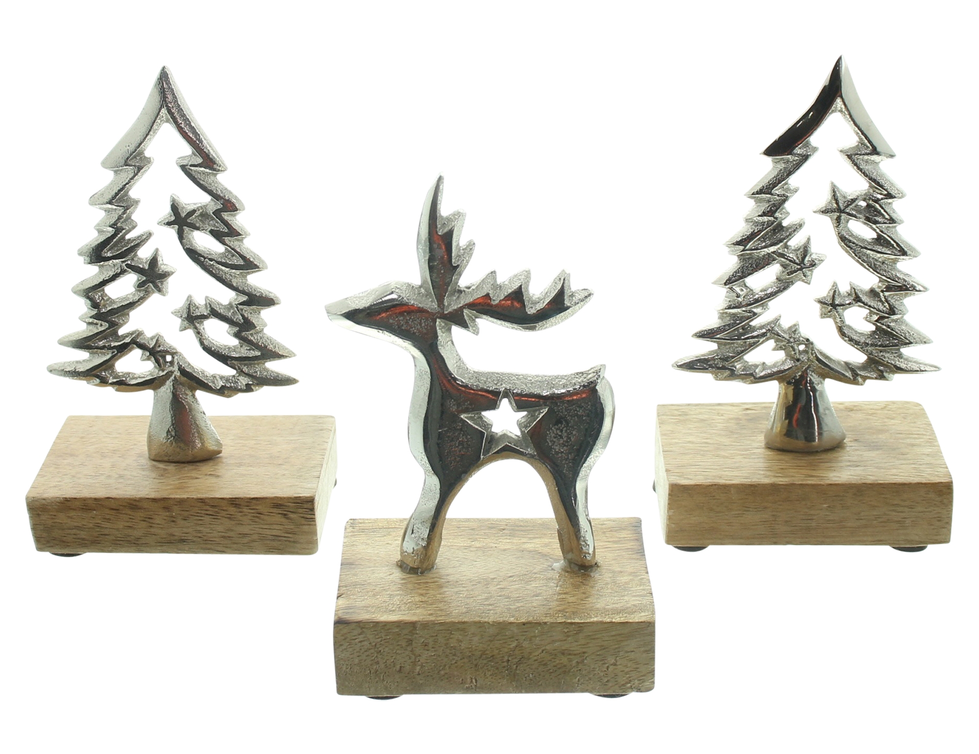 Acheter Lot de 3 décorations de Noël " sapins &amp; renne"  dans la boutique en ligne de Frank Flechtwaren