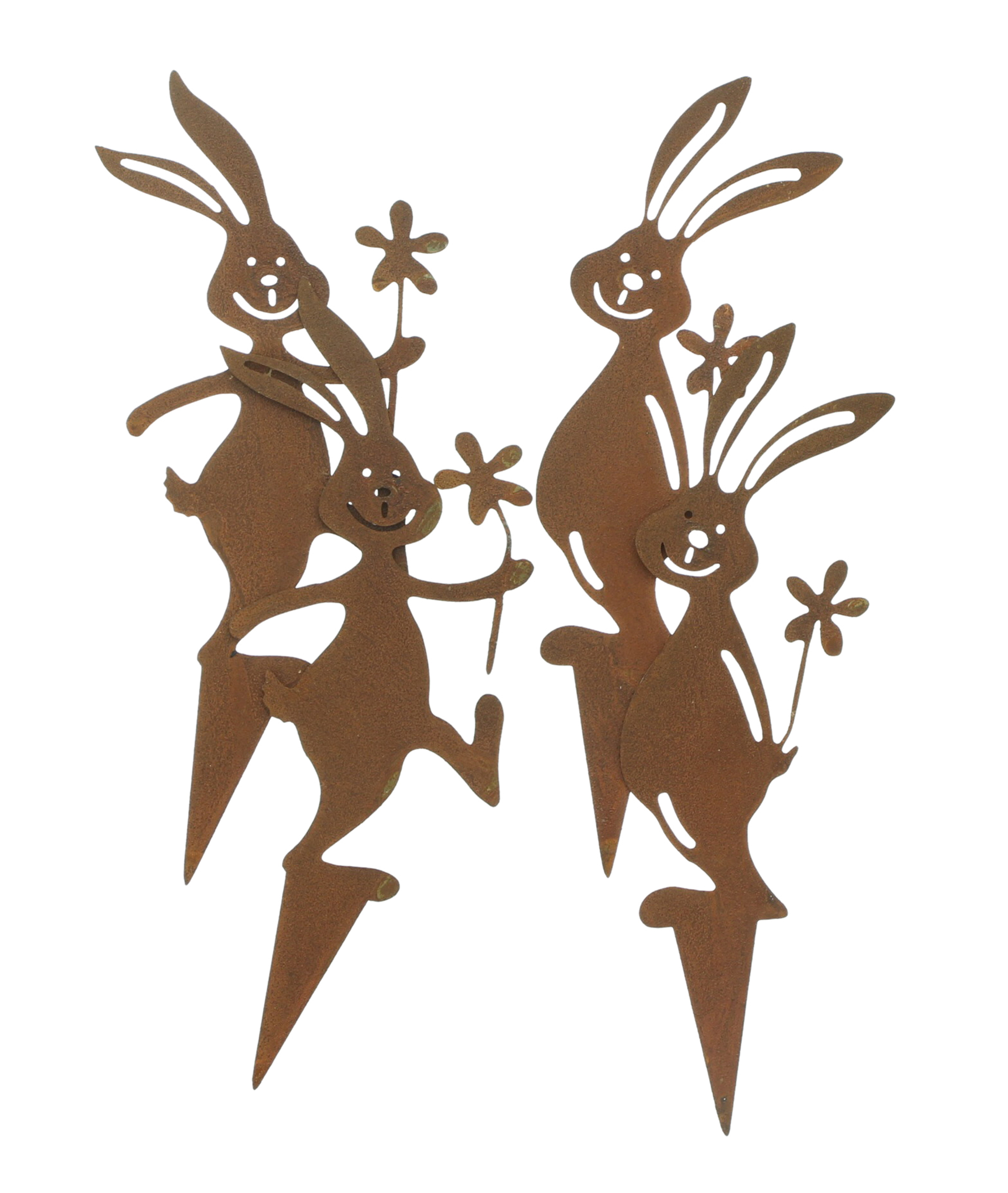 Acheter Lot de 4 pics "joyeuse bande de lapins"  dans la boutique en ligne de Frank Flechtwaren pour Nouvel arrivage