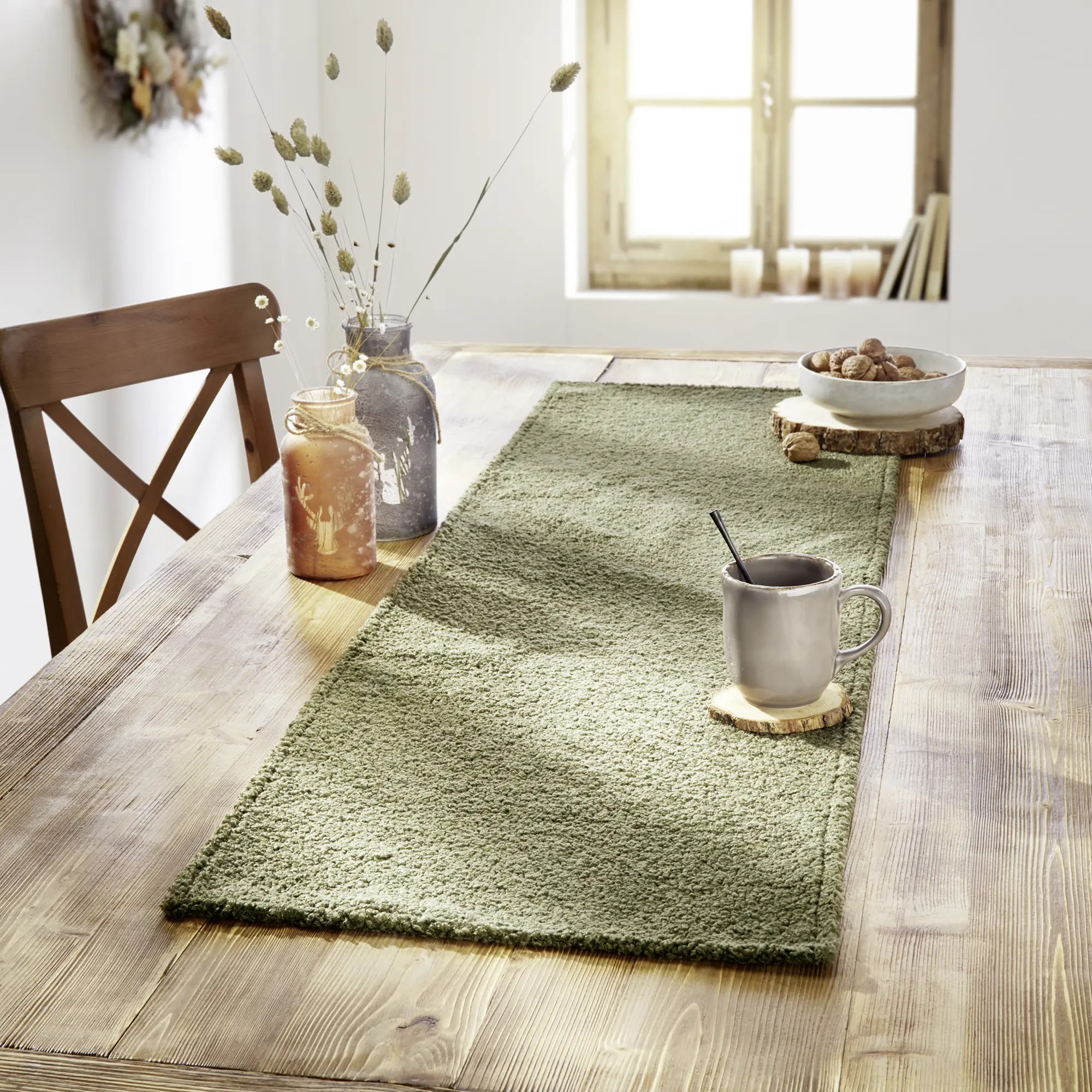 Acheter Chemin de table "vert mousse"  dans la boutique en ligne de Frank Flechtwaren