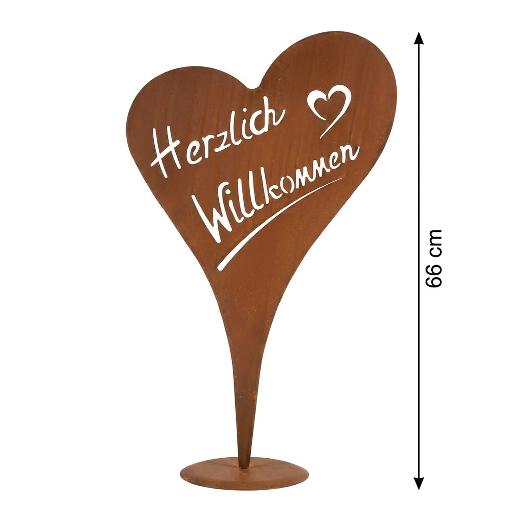 Acheter Coeur "Herzlich Willkommen"  dans la boutique en ligne de Frank Flechtwaren pour Articles de jardin pour anniversaire