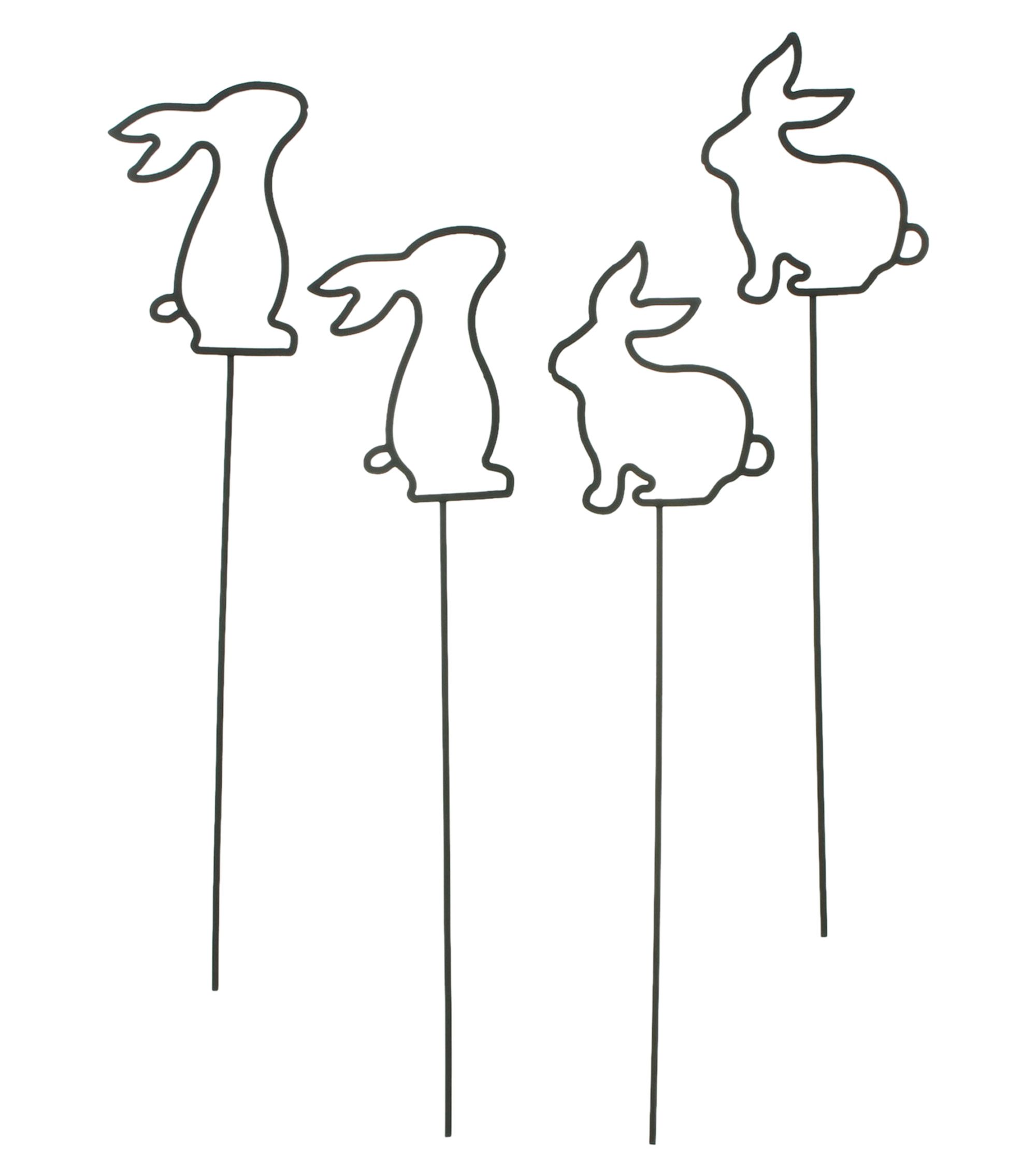 Acheter Lot de 4 pics fleurs "bande de lapins "  dans la boutique en ligne de Frank Flechtwaren pour Idées cadeaux