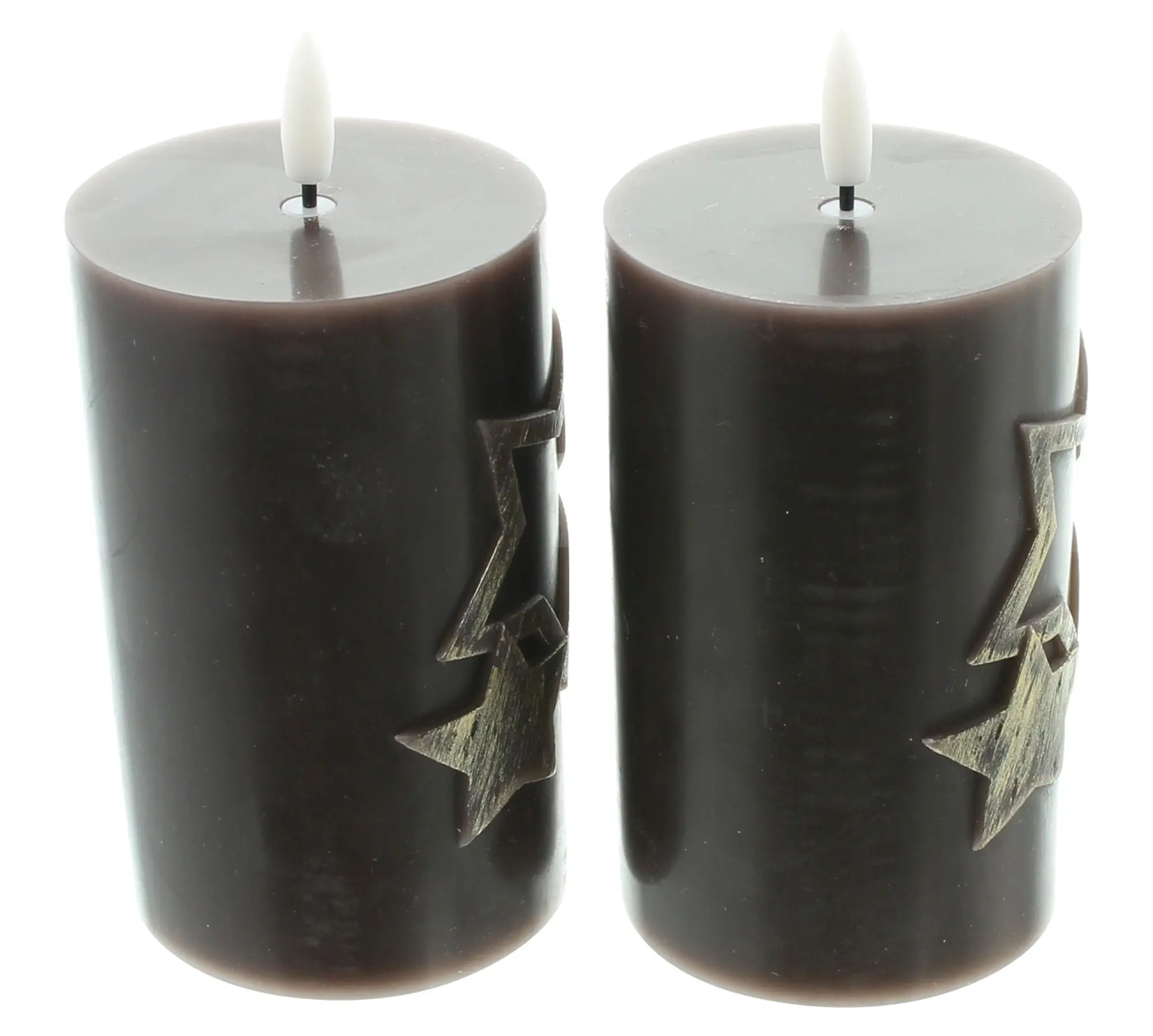 Acheter Lot de 2 bougies LED "étoiles", brun  dans la boutique en ligne de Frank Flechtwaren pour Bougies &amp; LEDs
