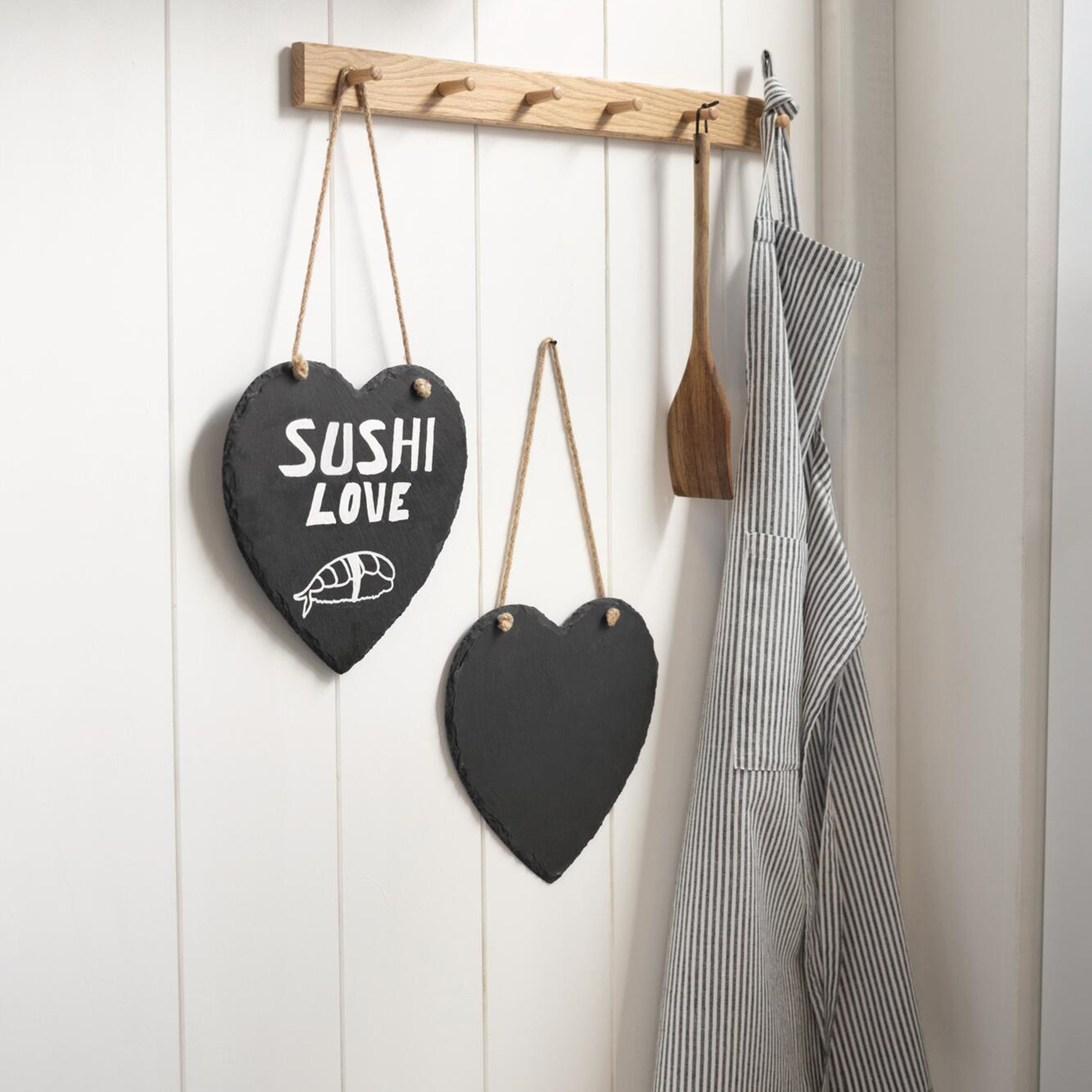 Acheter Lot de 2 suspensions coeur "ardoise"  dans la boutique en ligne de Frank Flechtwaren