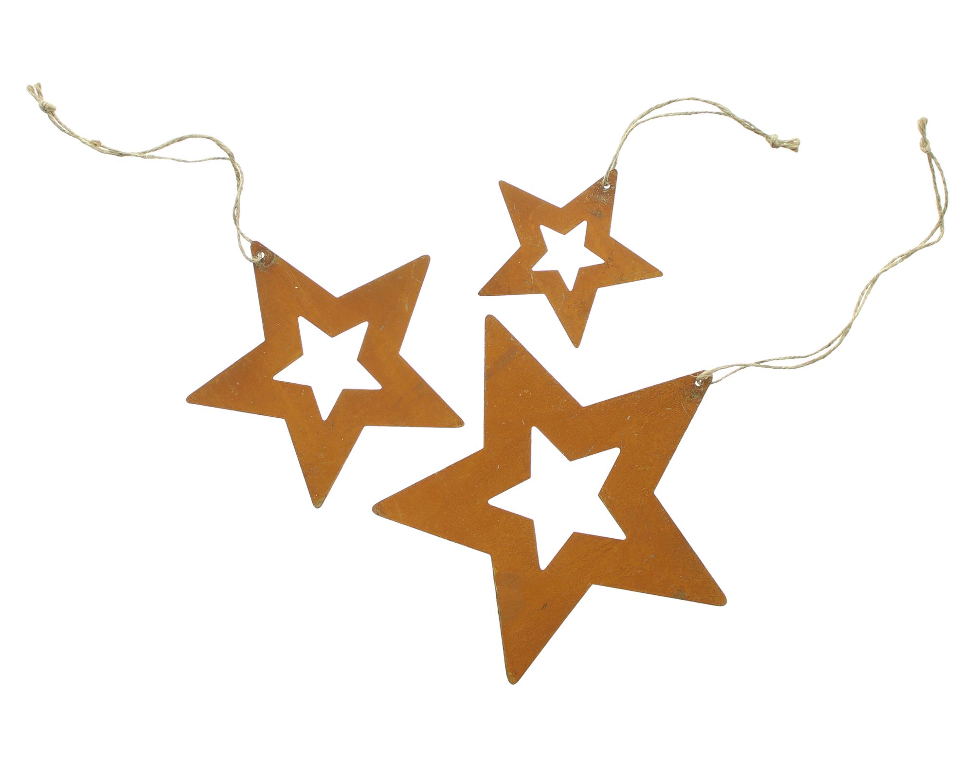 Acheter Lot de 5 suspensions en métal "étoile"  dans la boutique en ligne de Frank Flechtwaren pour Décorations pour sapins de Noël